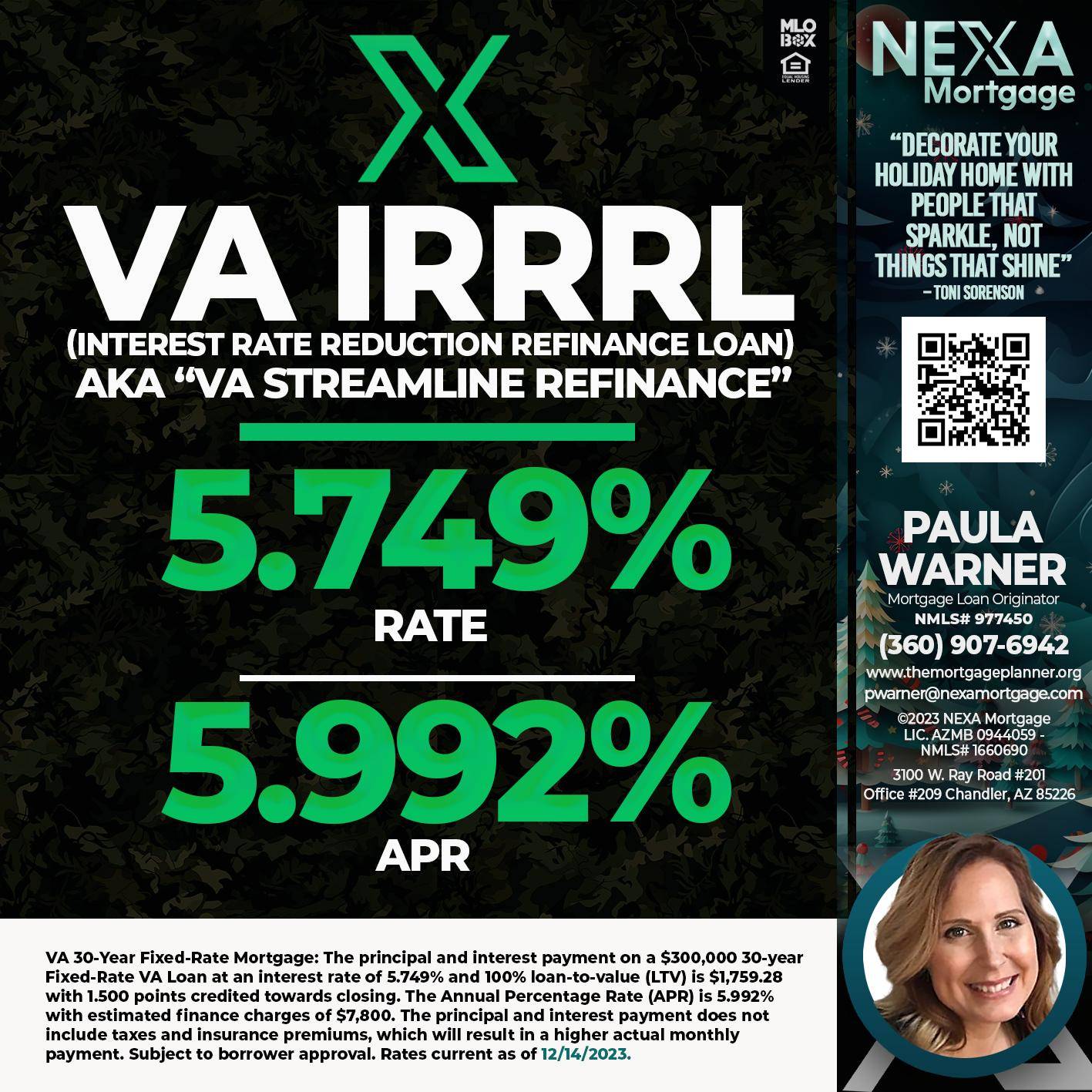 RATE% - Paula Warner -Mortgage Loan Originator