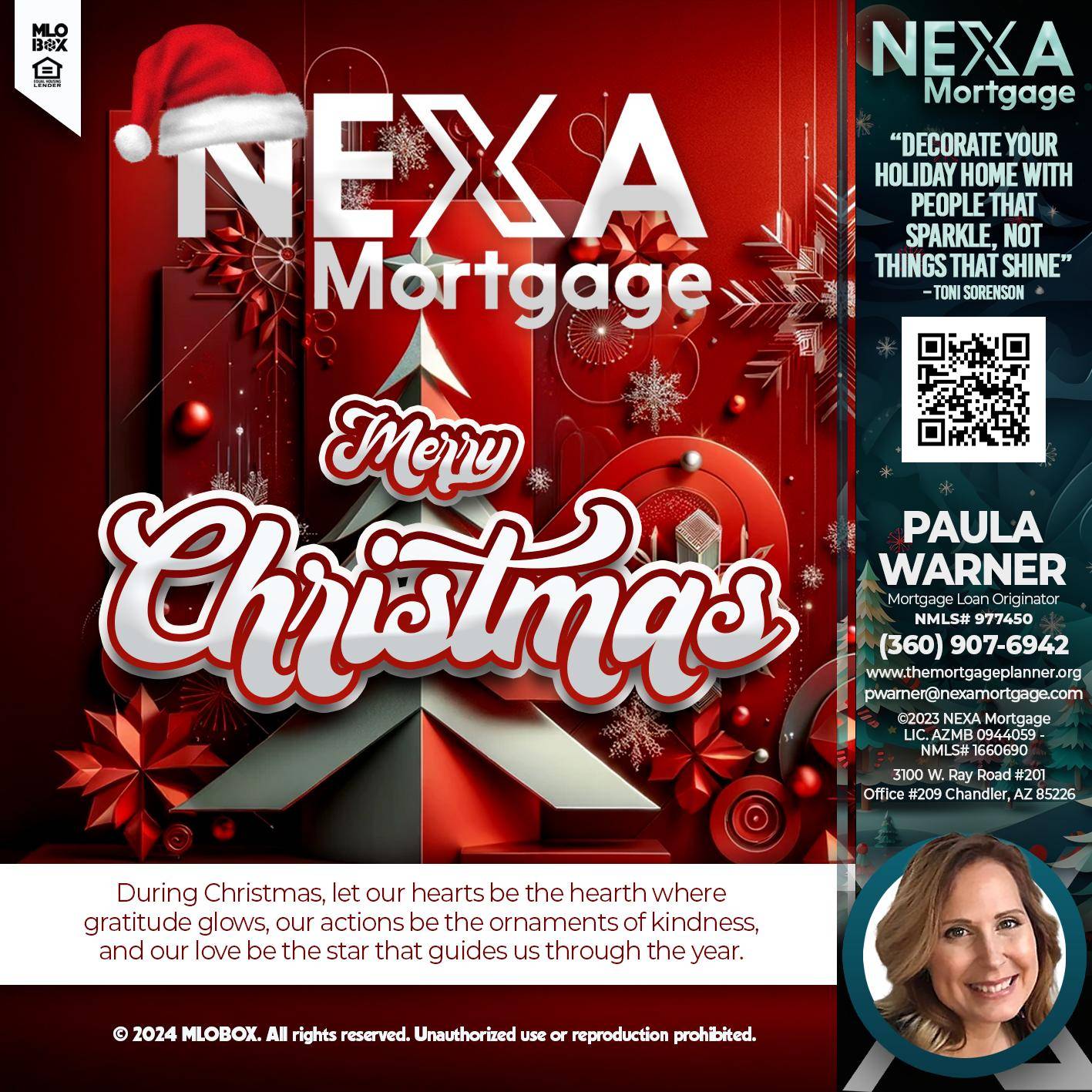 MERRY CHRISTMAS - Paula Warner -Mortgage Loan Originator