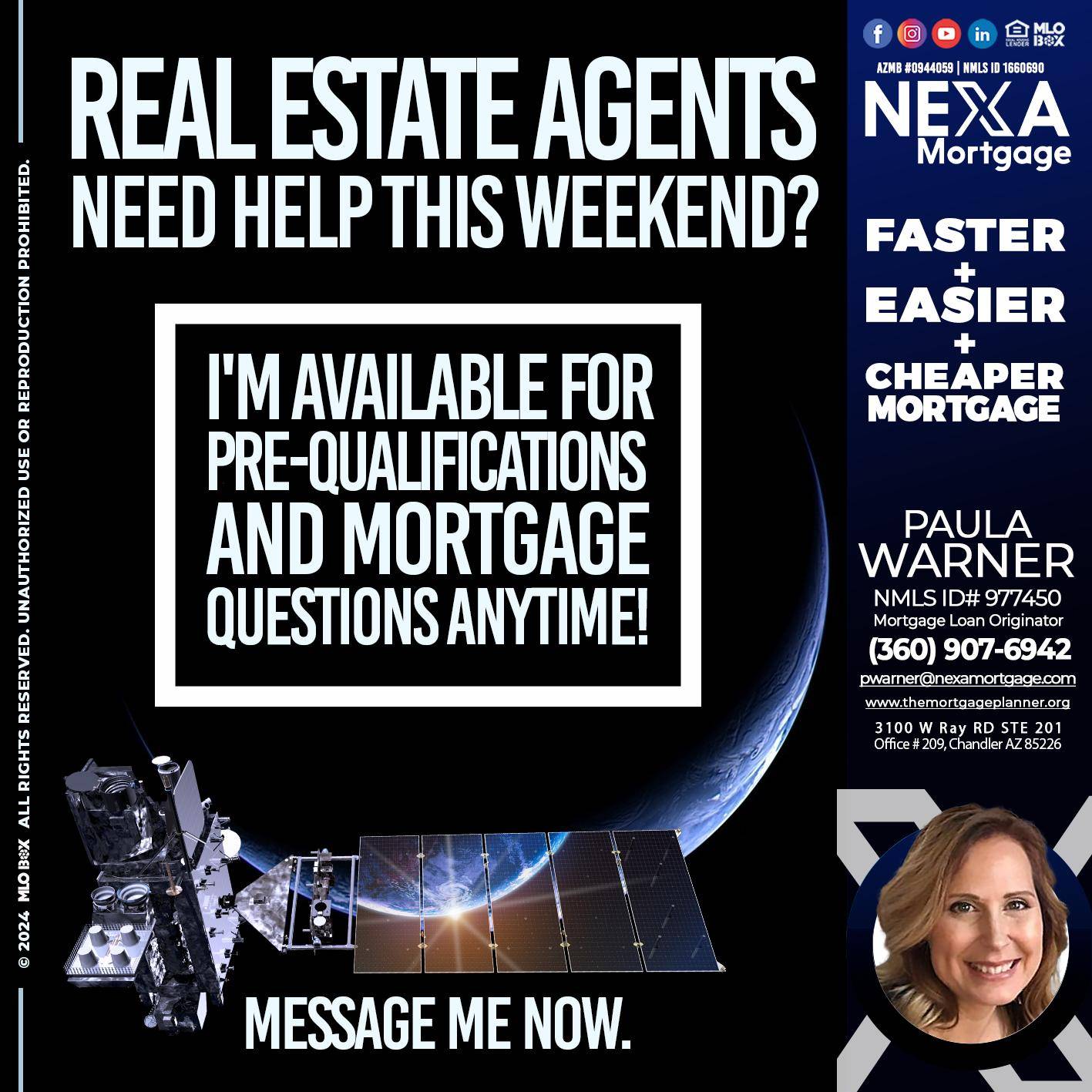 REAL ESTATE AGENTS - Paula Warner -Mortgage Loan Originator