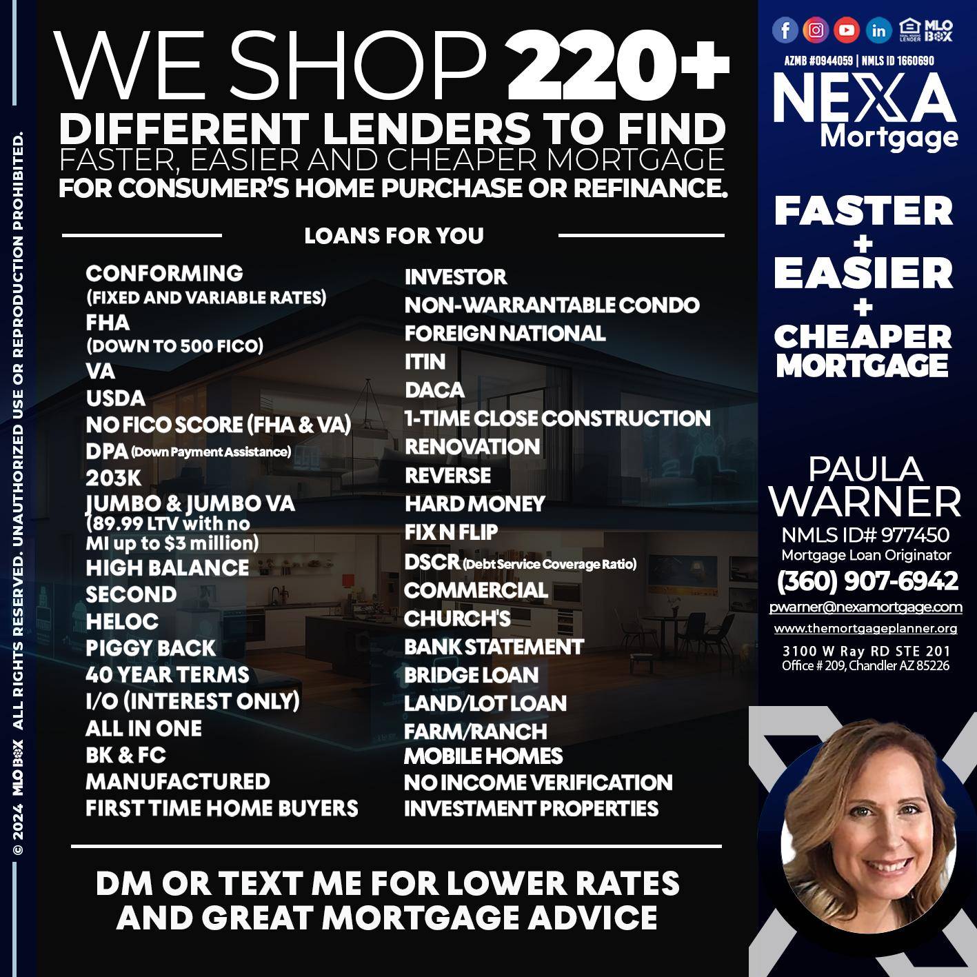 WE SHOP 220+ - Paula Warner -Mortgage Loan Originator