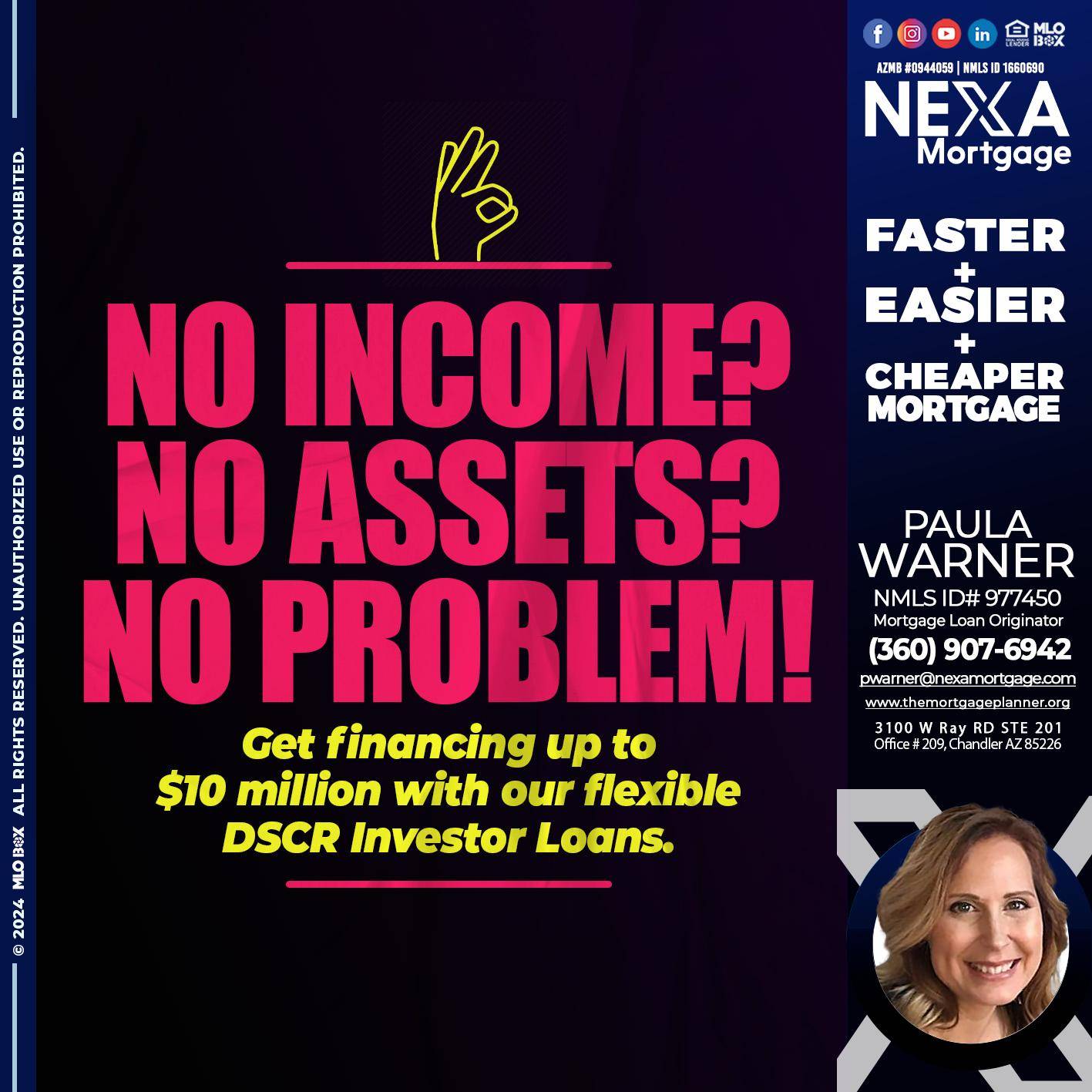 NO INCOME? - Paula Warner -Mortgage Loan Originator