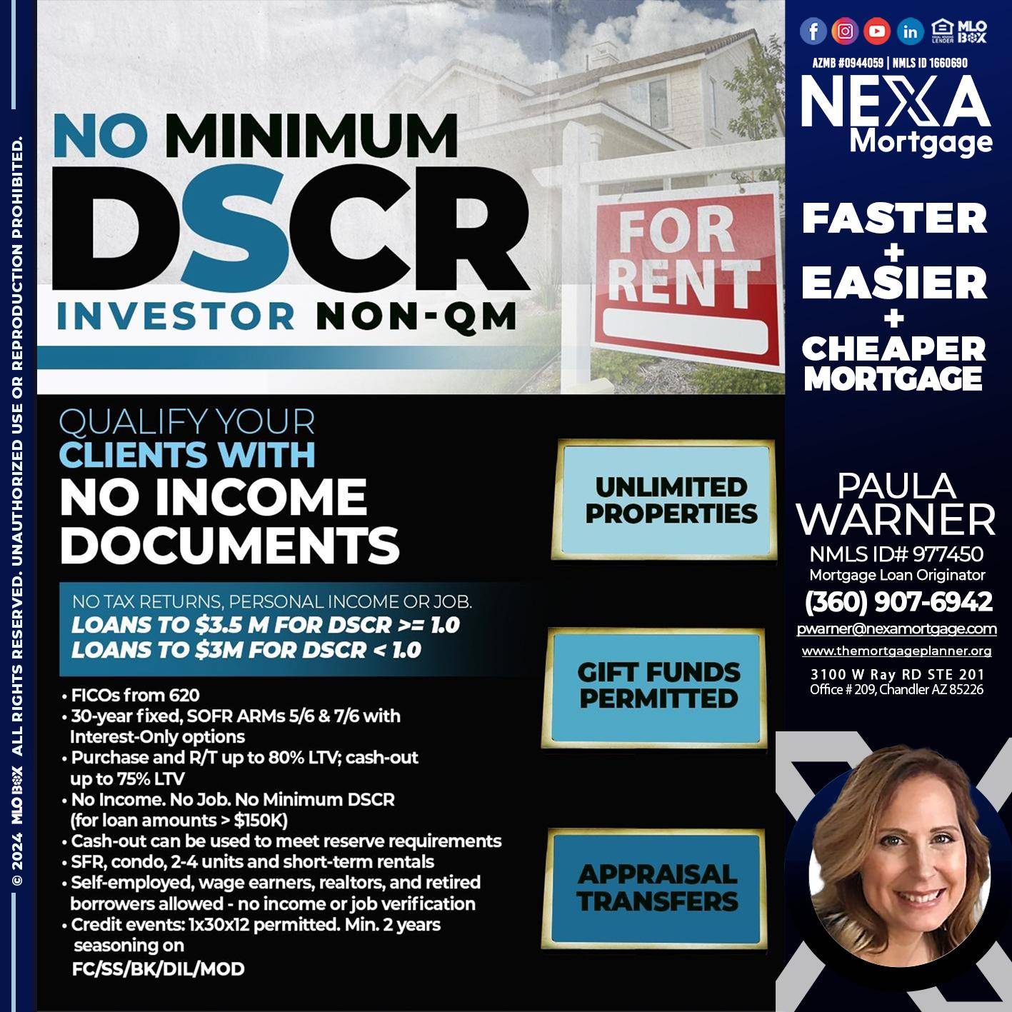 DSCR - Paula Warner -Mortgage Loan Originator