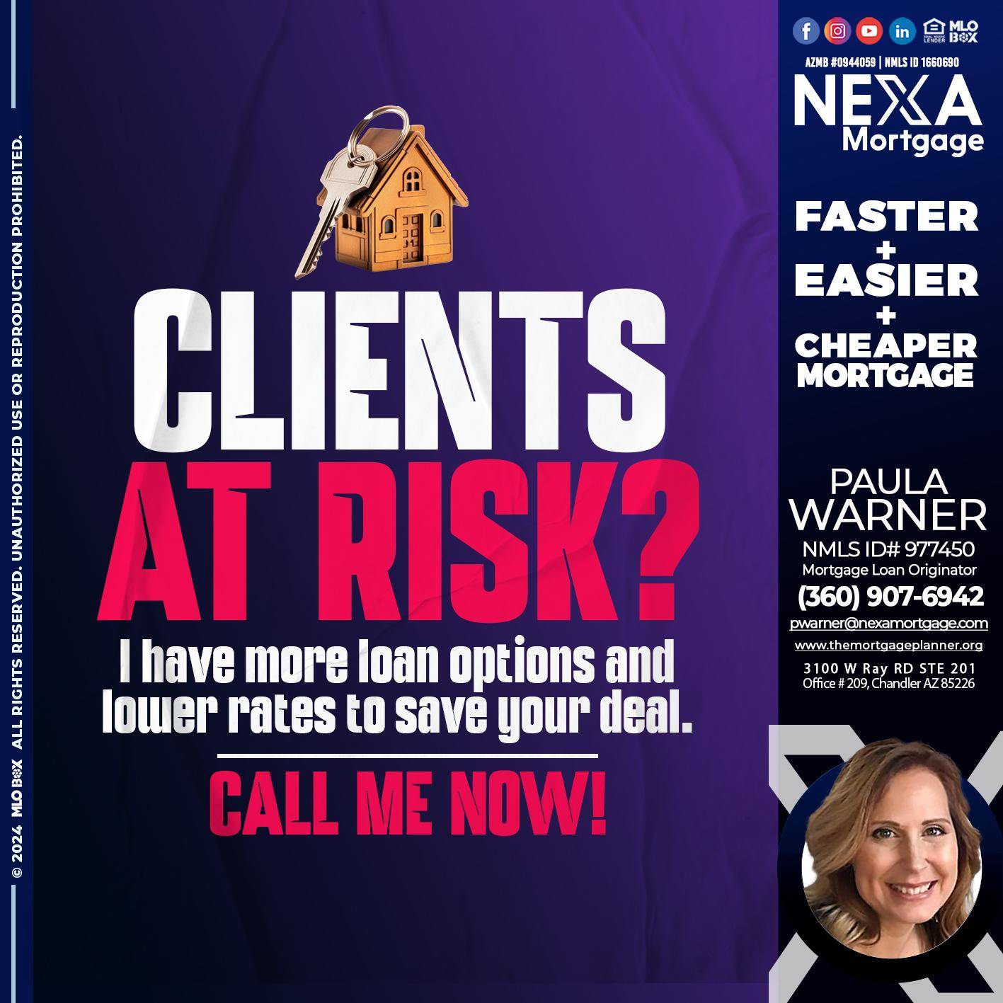 clients at risk - Paula Warner -Mortgage Loan Originator