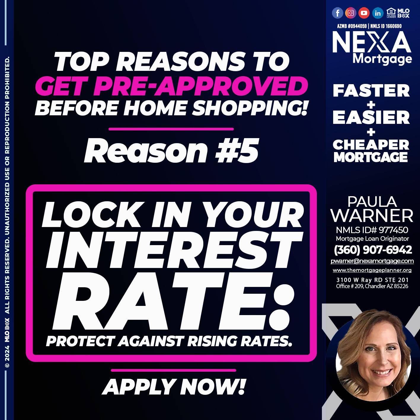 REASON 5 - Paula Warner -Mortgage Loan Originator