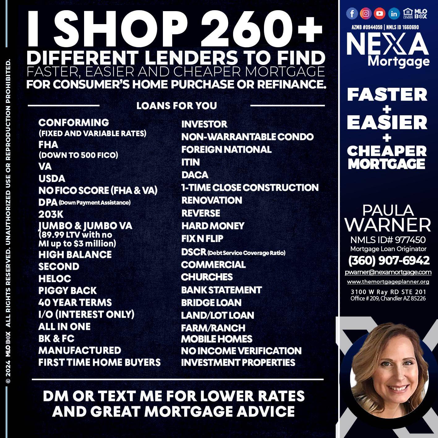 i shop 260+ - Paula Warner -Mortgage Loan Originator