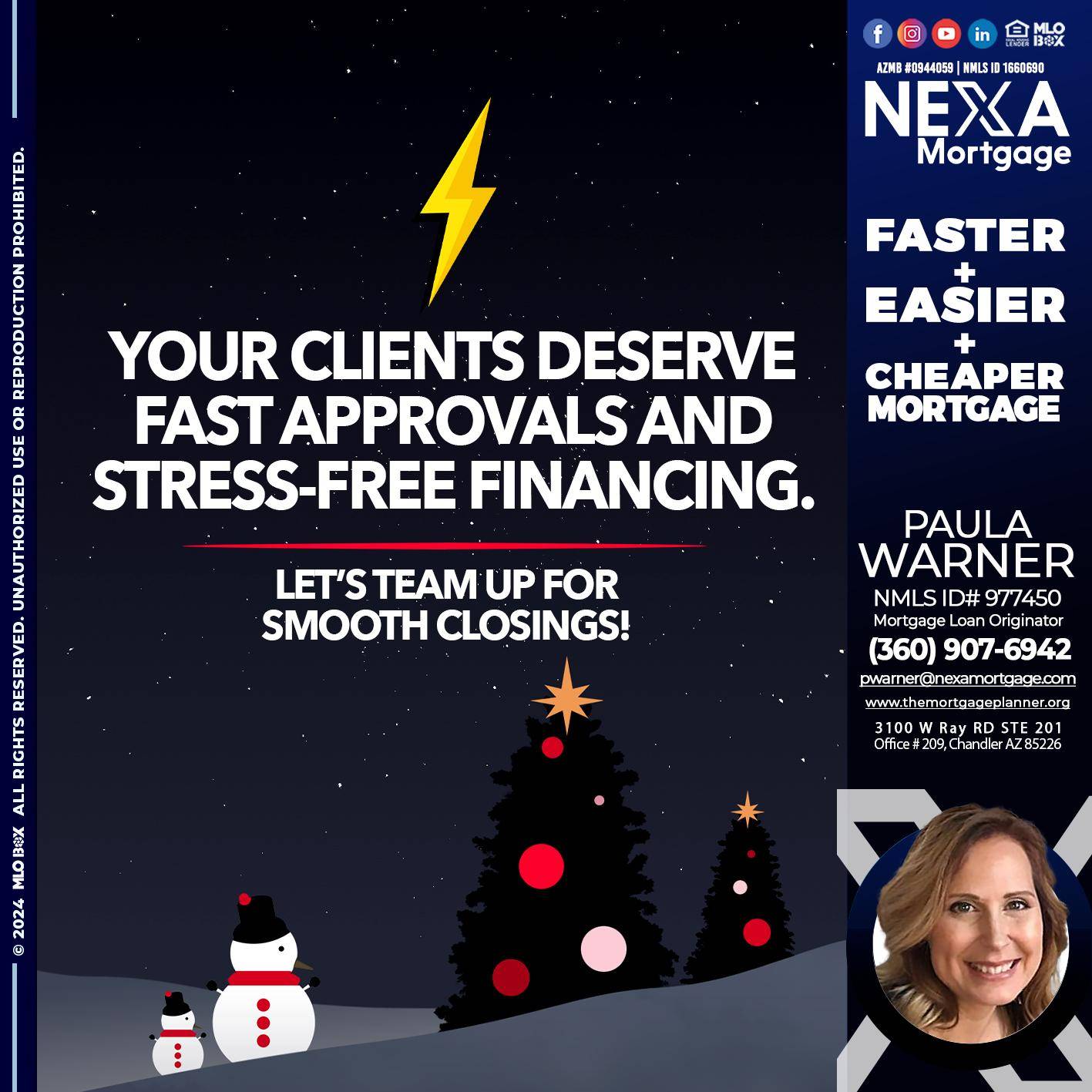 YOUR CLIENTS - Paula Warner -Mortgage Loan Originator