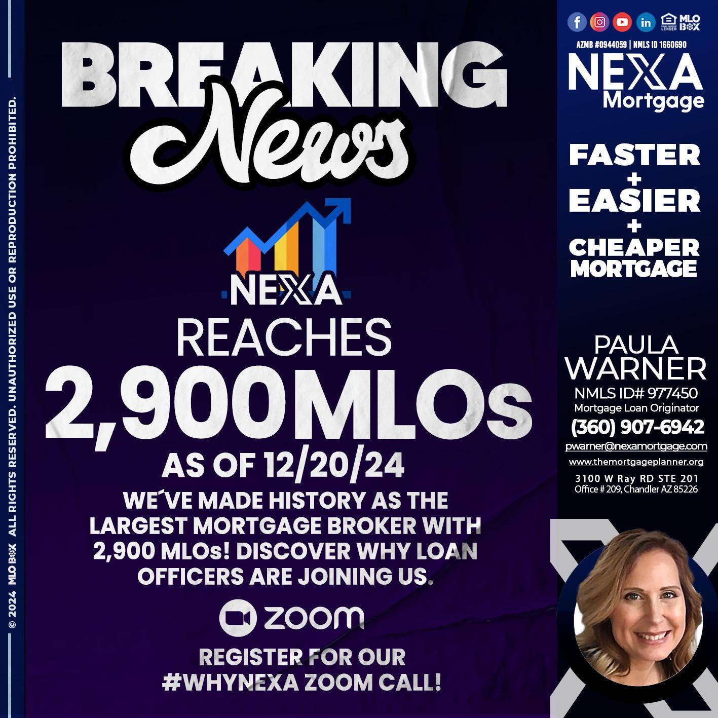 BREAKING NEWS - Paula Warner -Mortgage Loan Originator