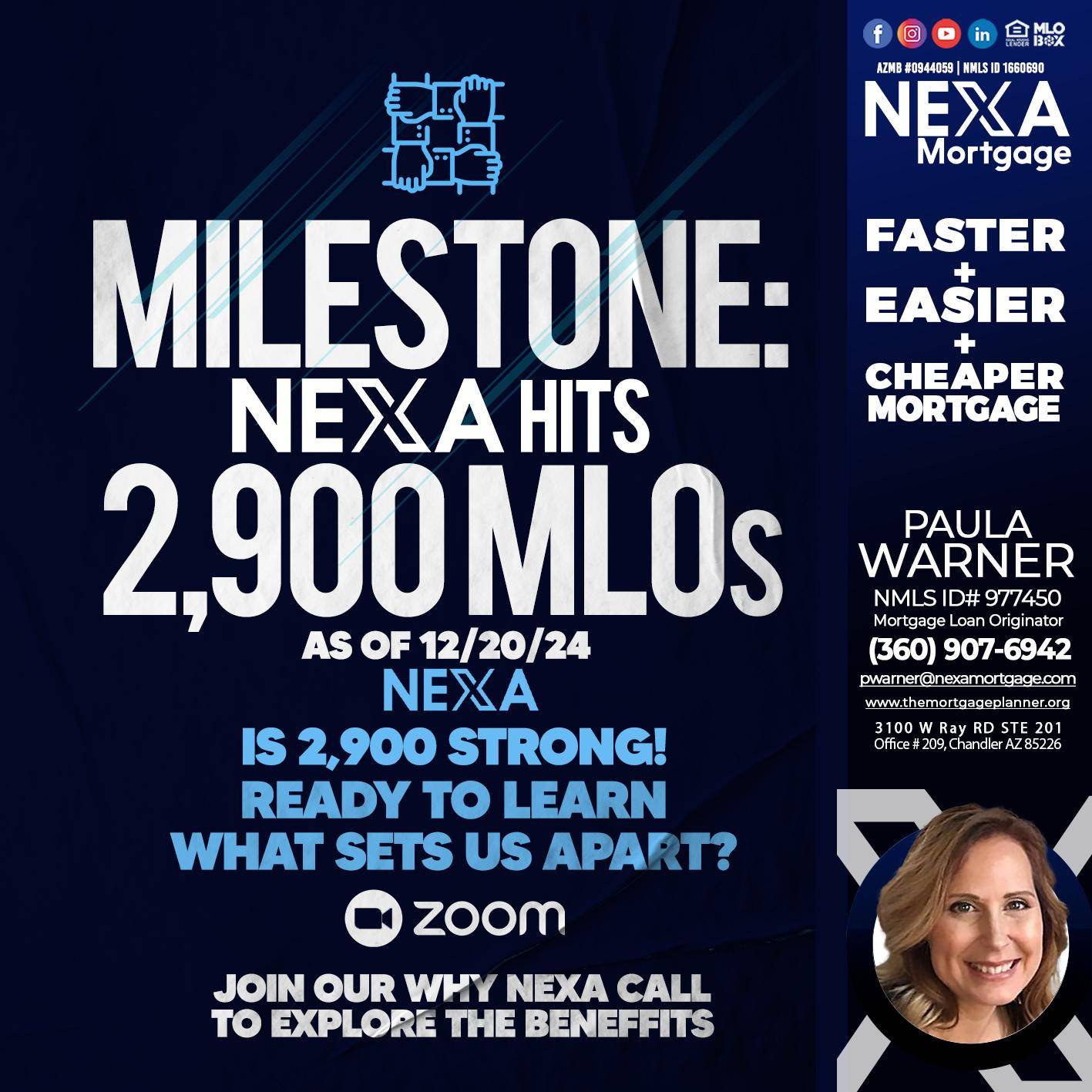 MILSTONE 2900 - Paula Warner -Mortgage Loan Originator