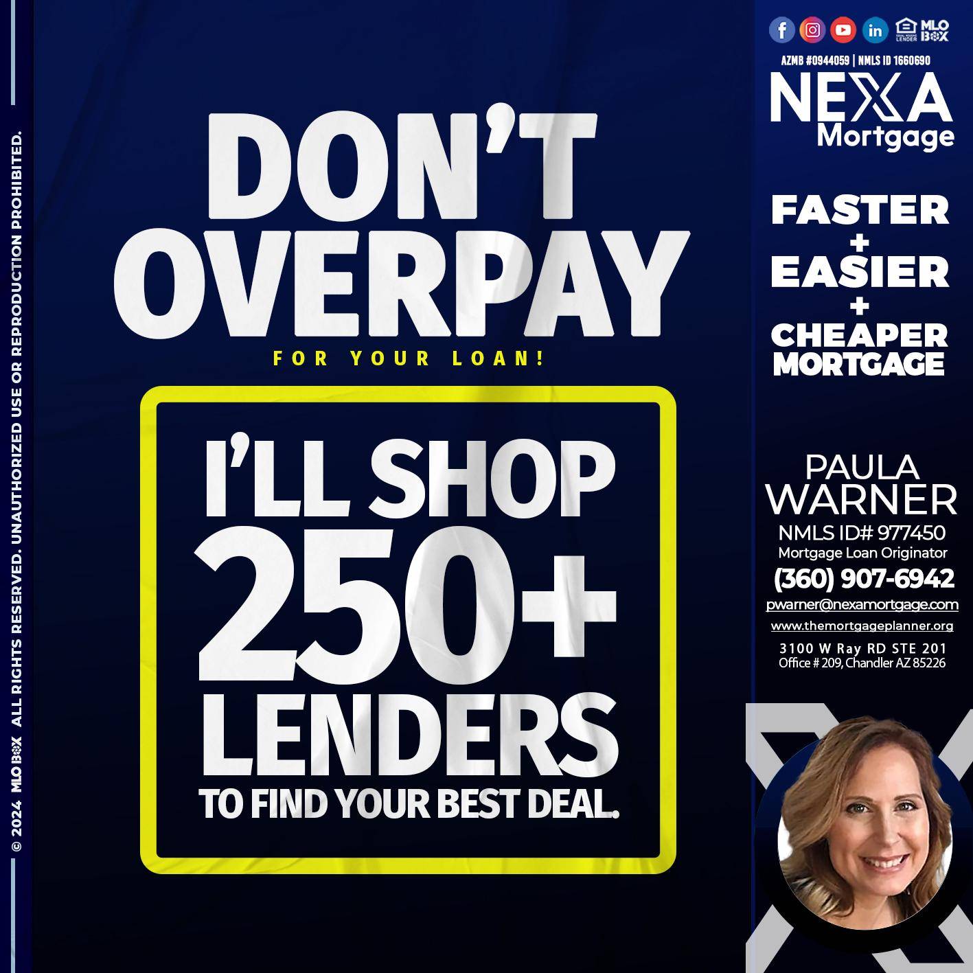 dont overpay - Paula Warner -Mortgage Loan Originator