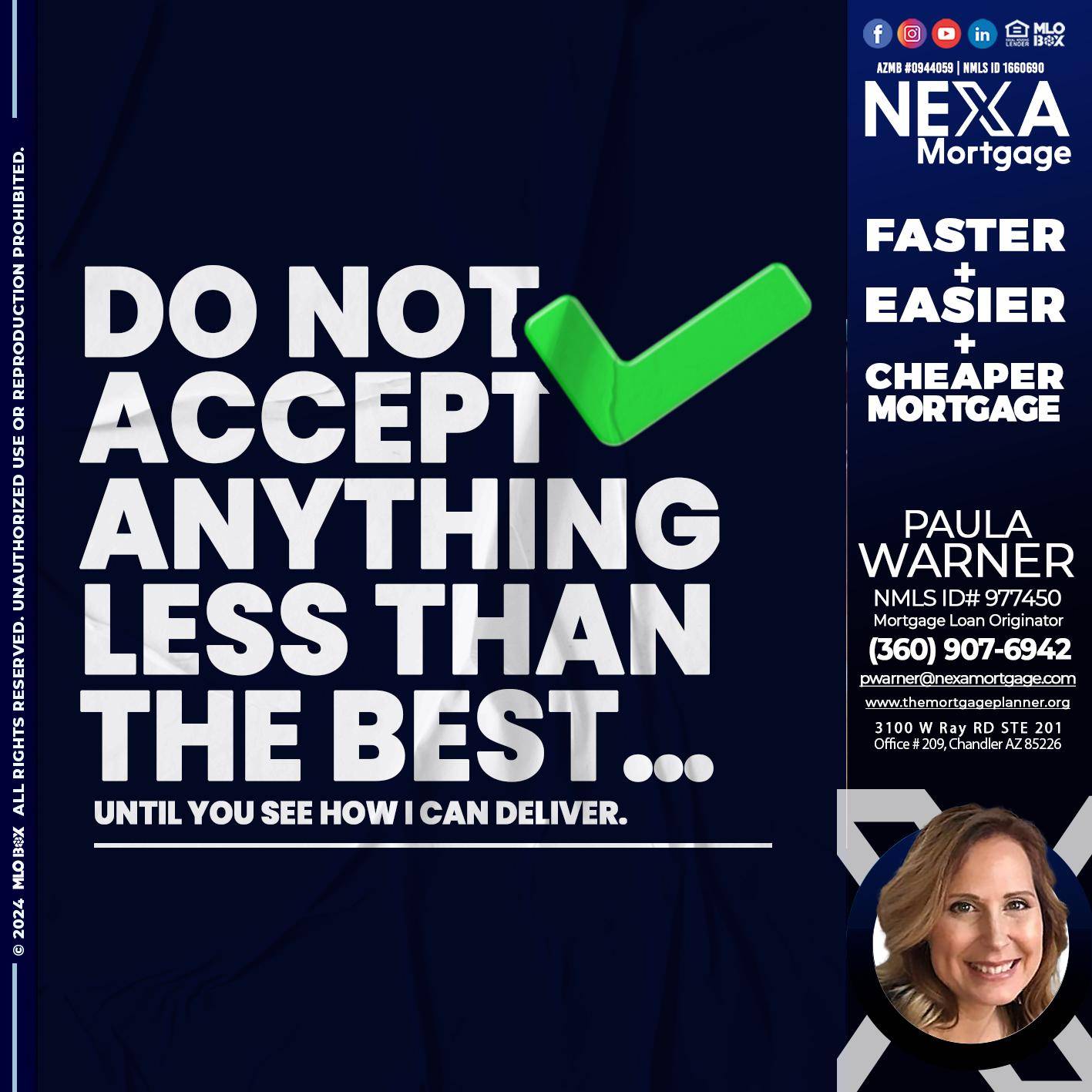 do not accept - Paula Warner -Mortgage Loan Originator