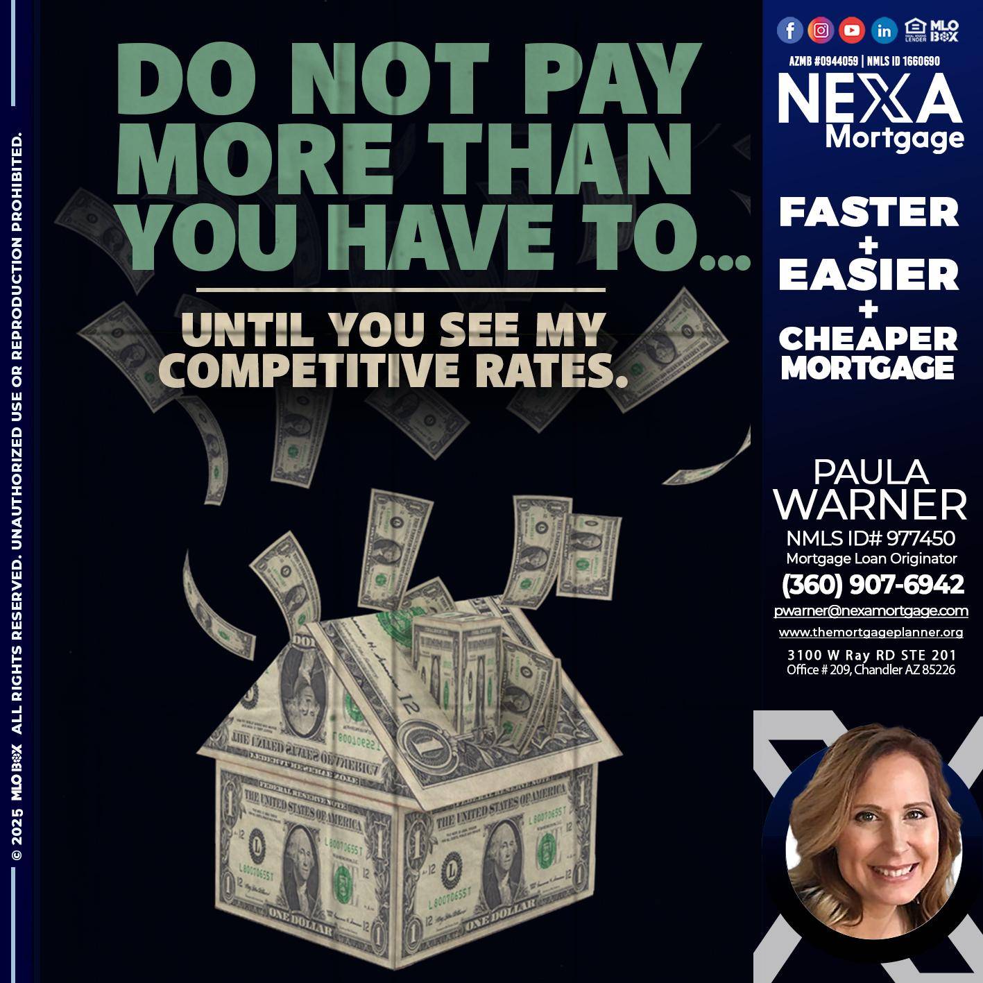 DO NOT PAY - Paula Warner -Mortgage Loan Originator