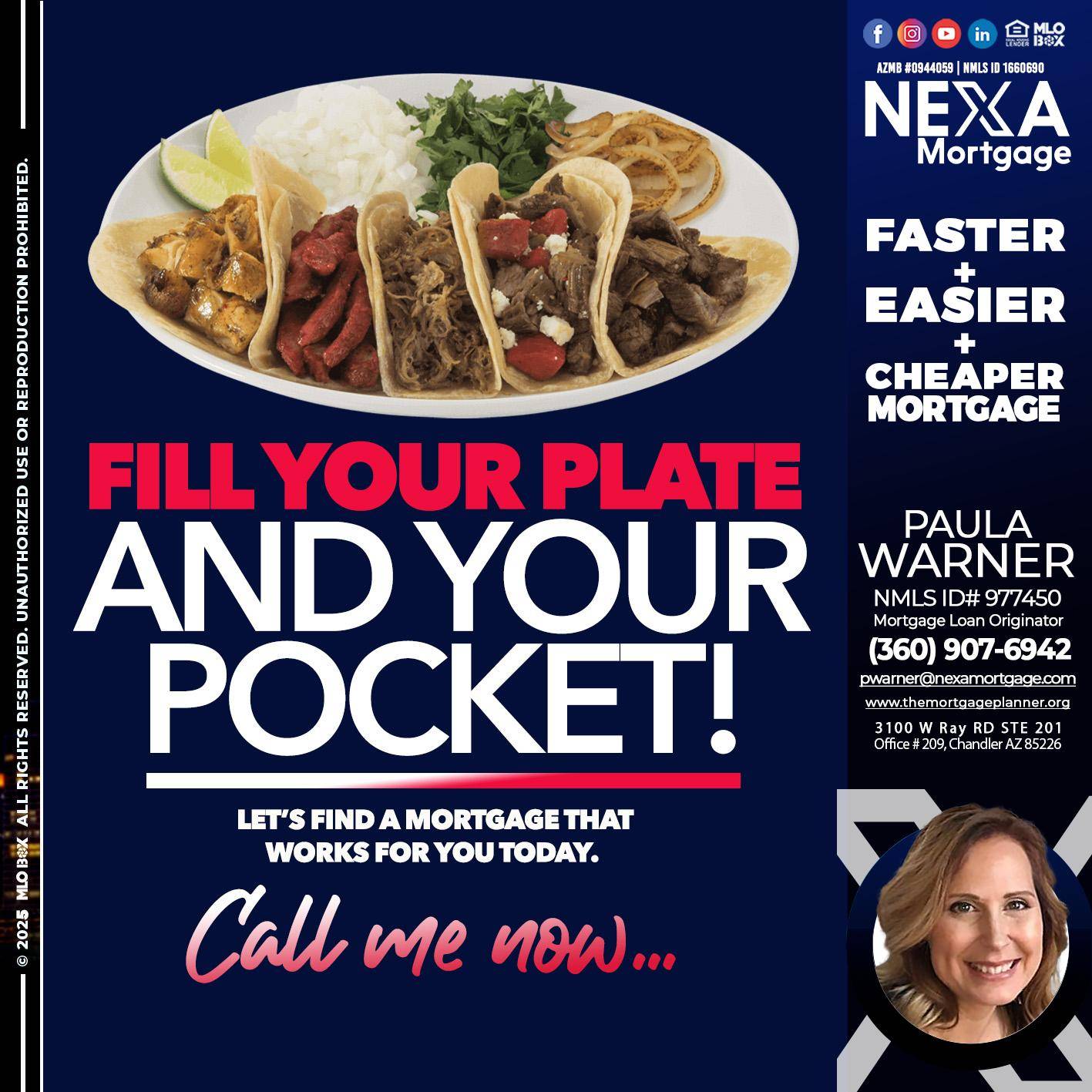 FILL YOUR PLATE - Paula Warner -Mortgage Loan Originator