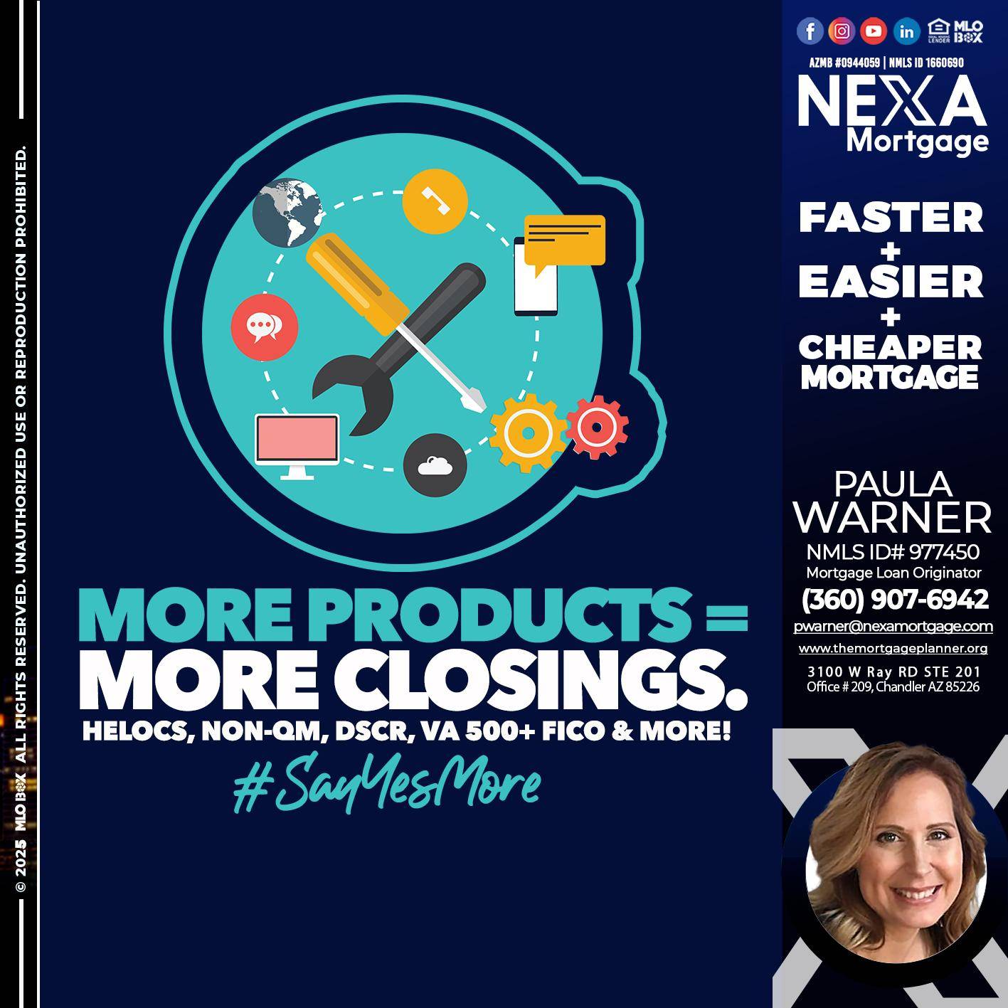 MORE PRODUCTS - Paula Warner -Mortgage Loan Originator