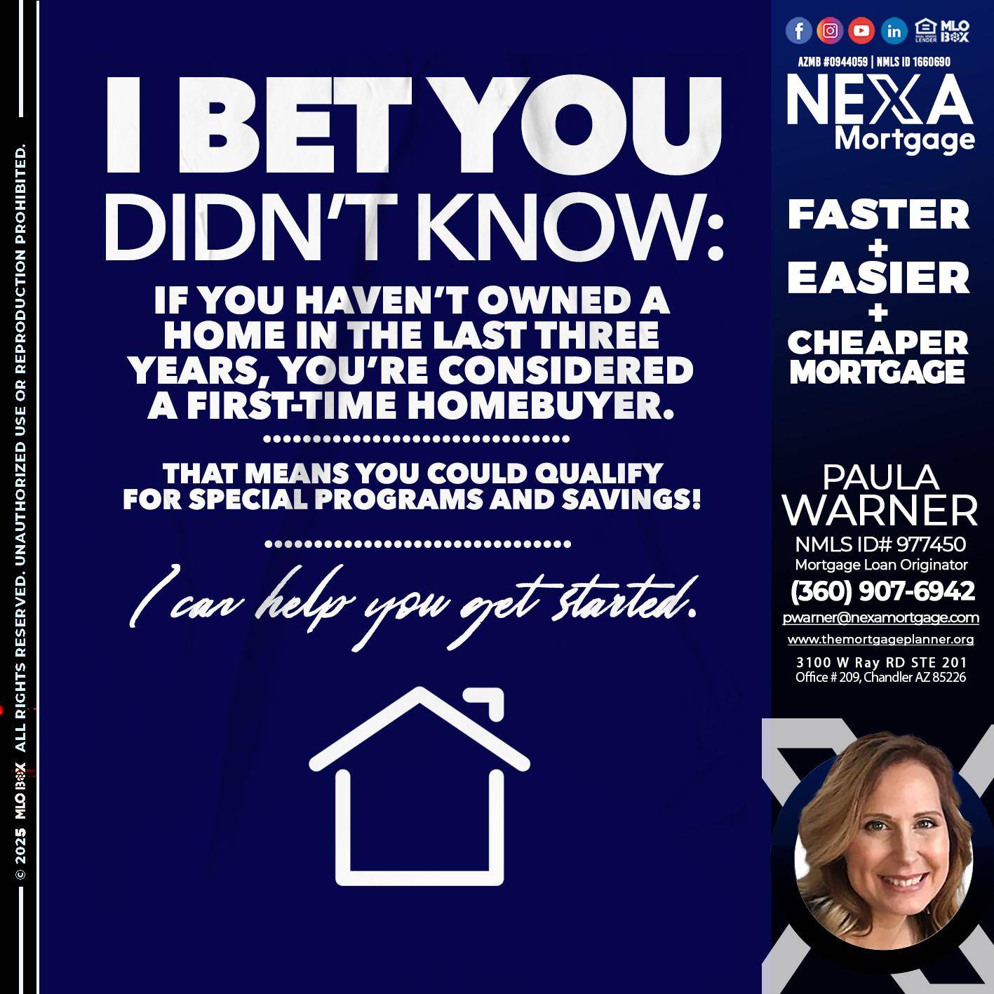 I BET YOU KNOW - Paula Warner -Mortgage Loan Originator