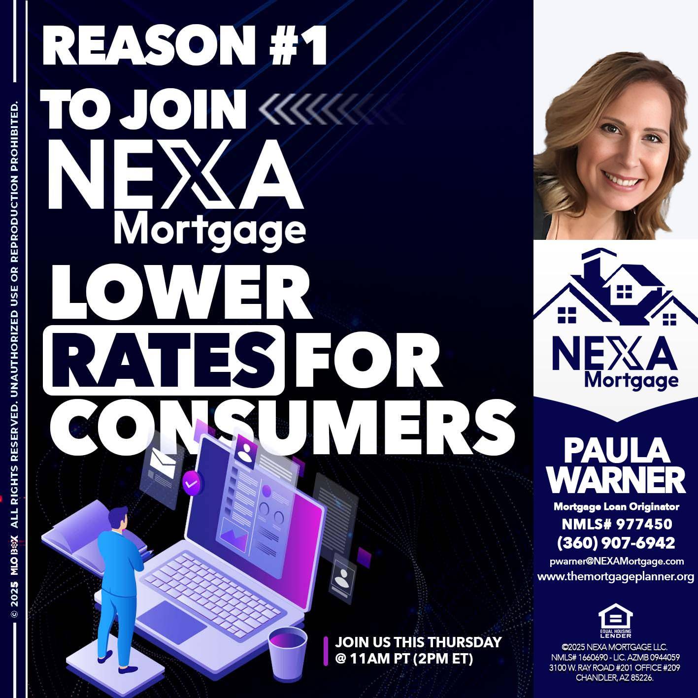 REASON 1 - Paula Warner -Mortgage Loan Originator