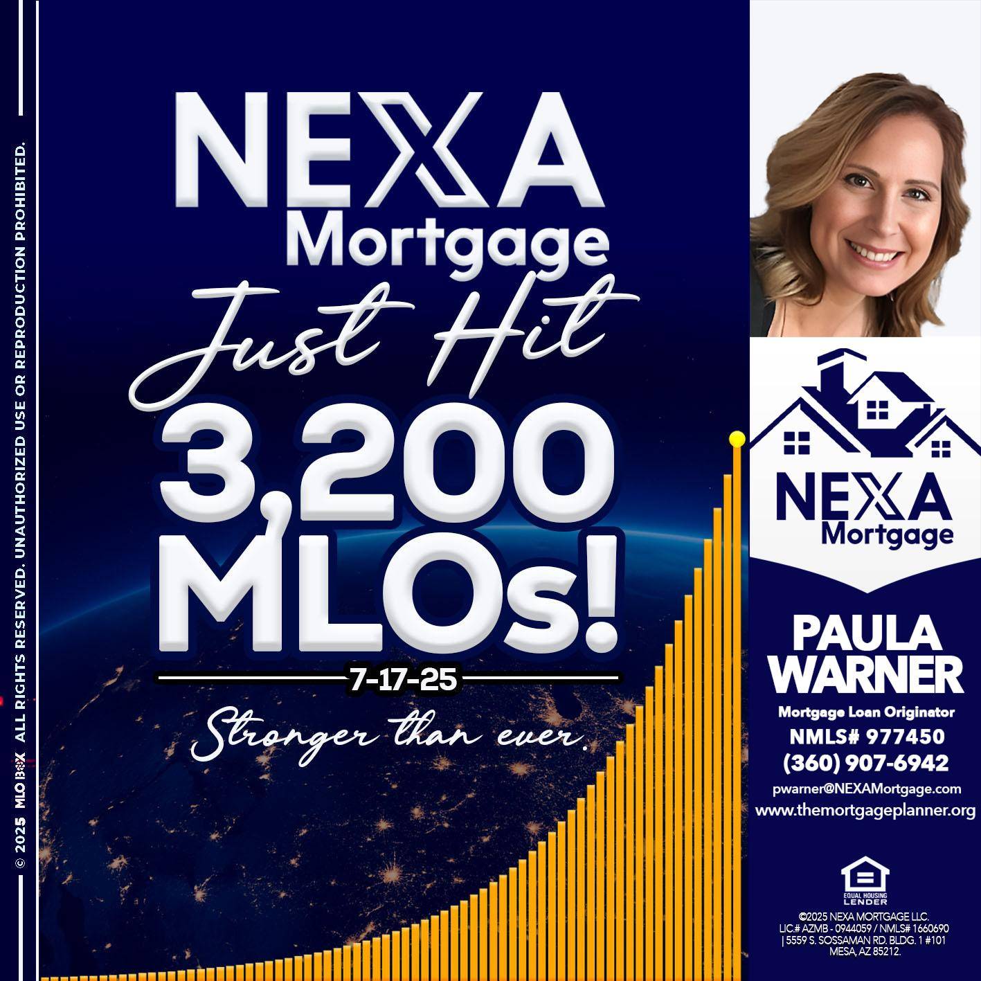 JUST HIT 3,200 MLOs - Paula Warner -Mortgage Loan Originator