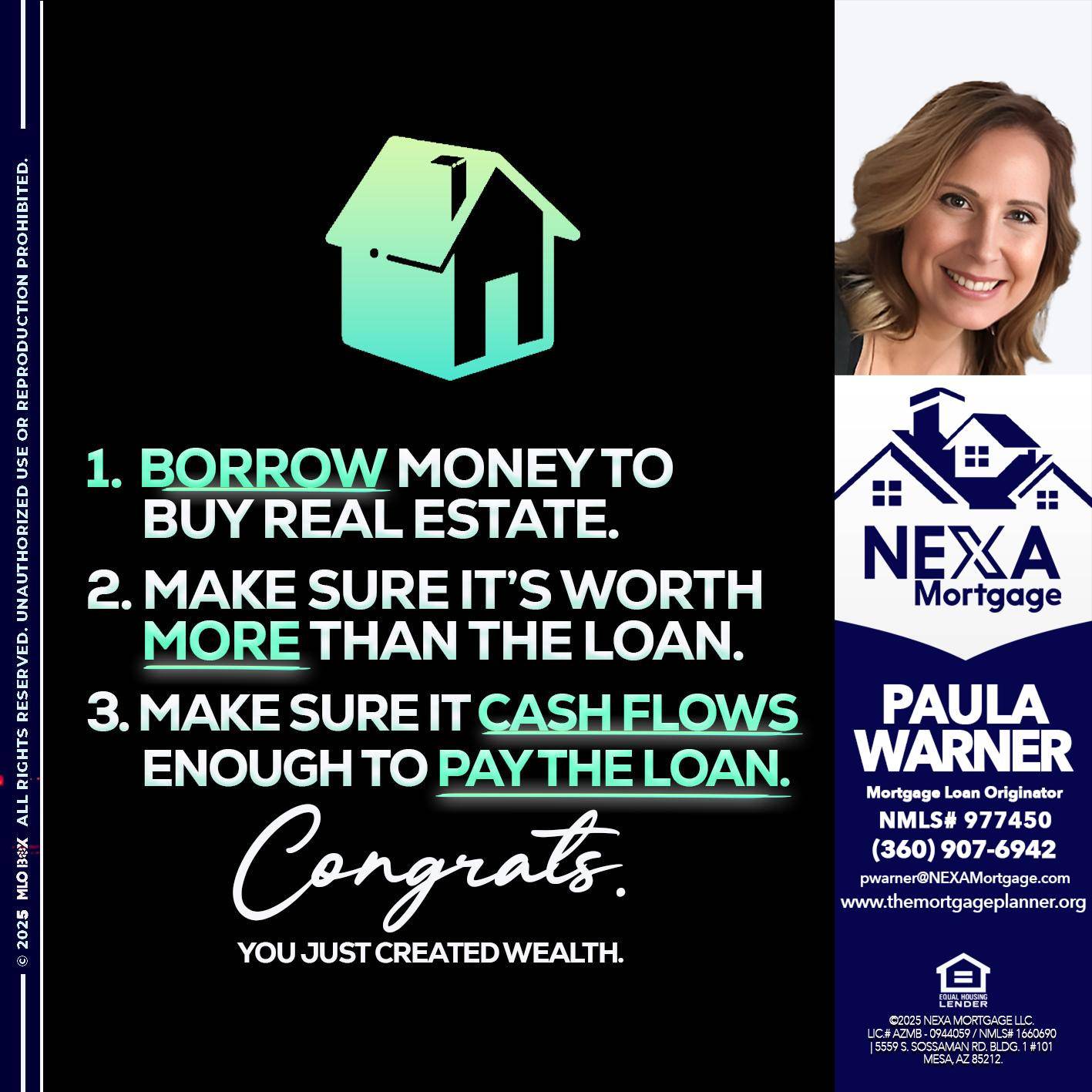BORROW MONEY - Paula Warner -Mortgage Loan Originator