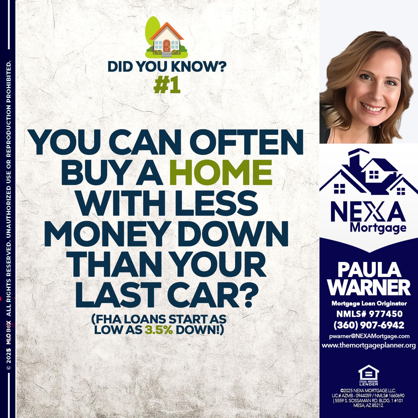 DID YOU KNOW #1 - Paula Warner -Mortgage Loan Originator