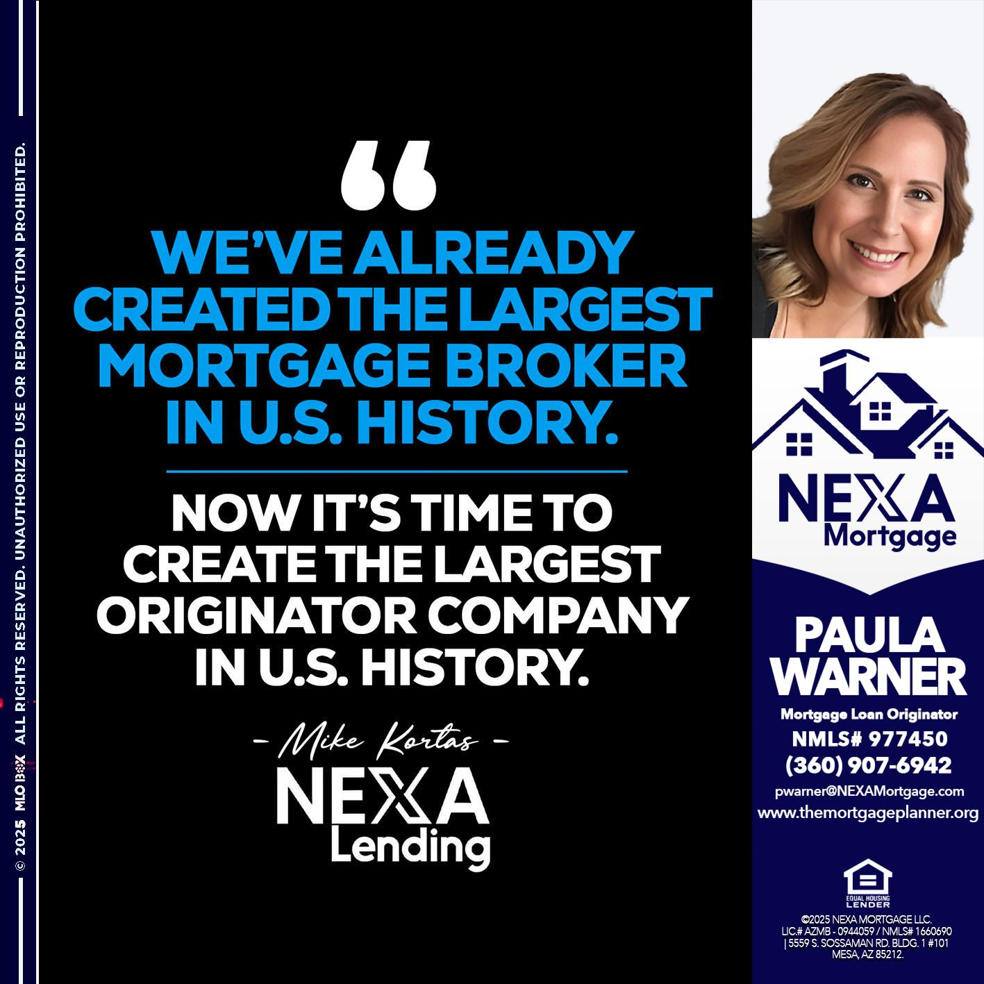 weve already - Paula Warner -Mortgage Loan Originator