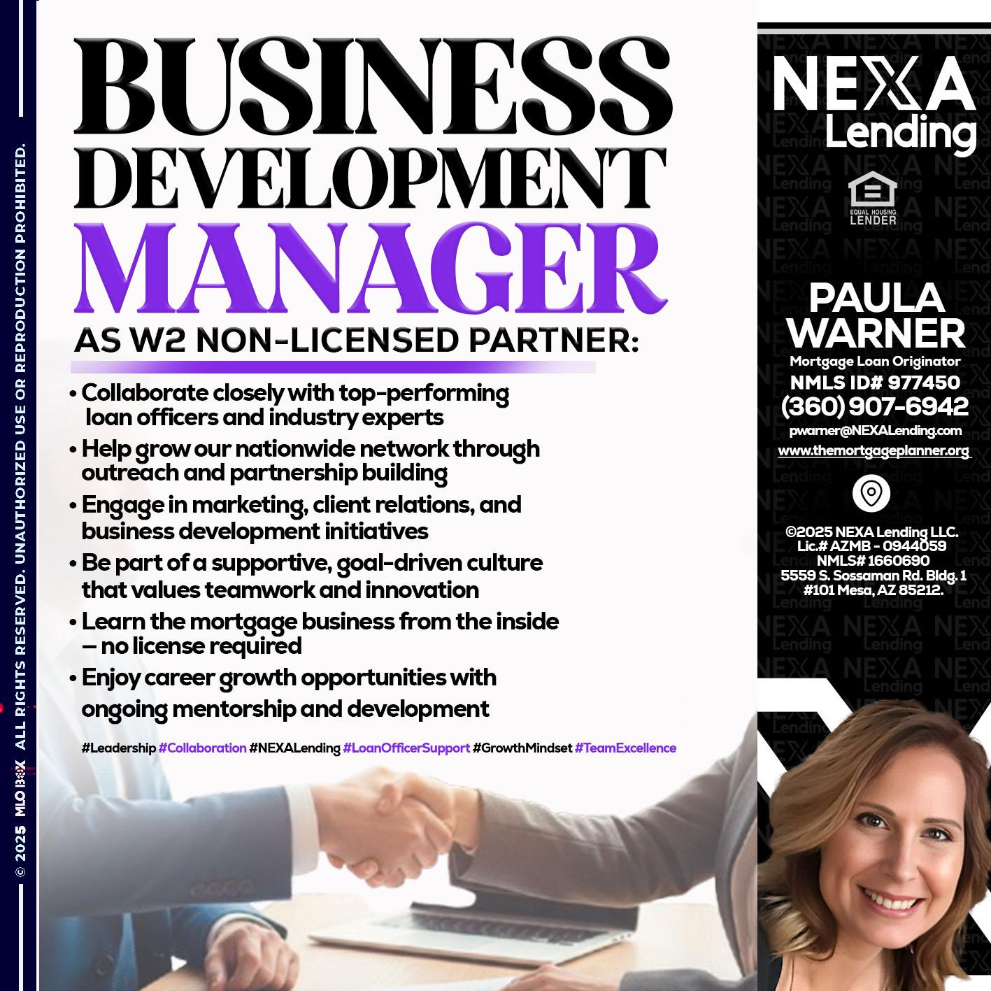 business development - Paula Warner -Mortgage Loan Originator