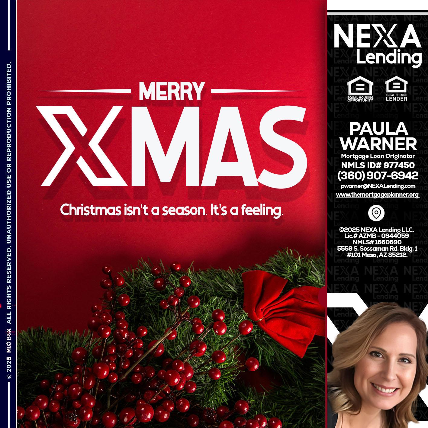 merry xmas - Paula Warner -Mortgage Loan Originator