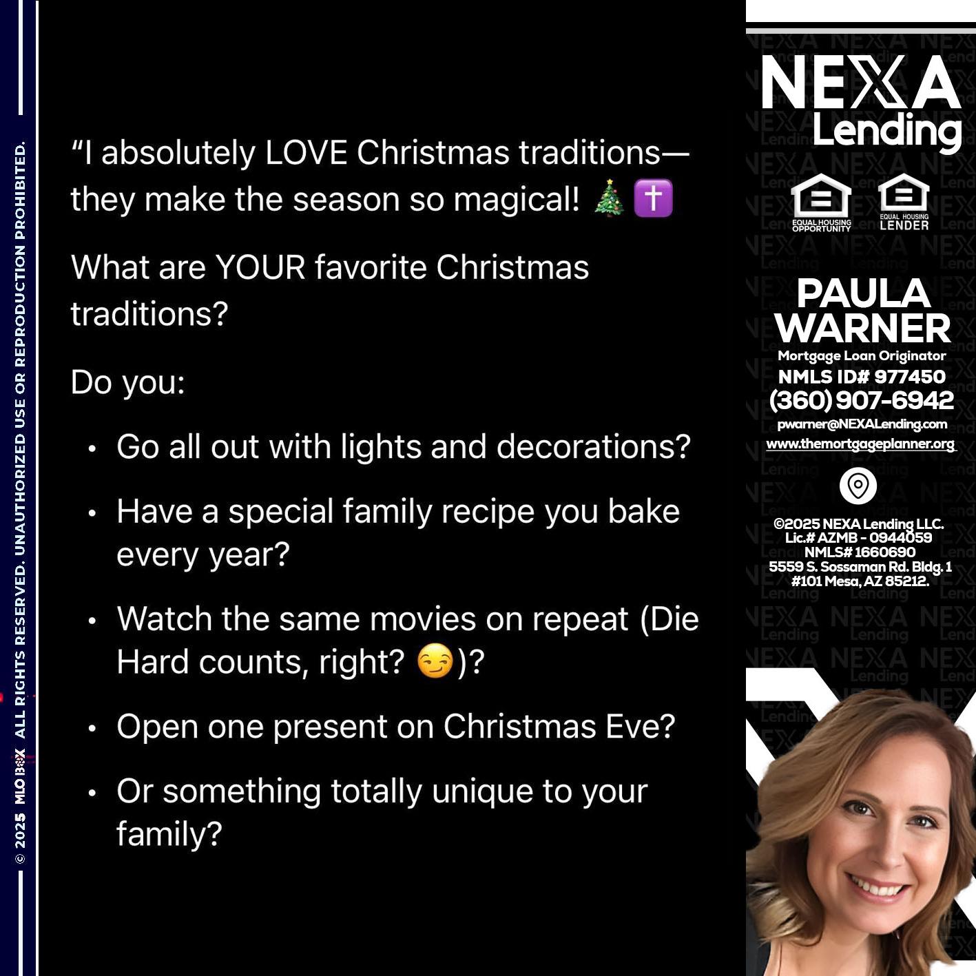 I love christmas - Paula Warner -Mortgage Loan Originator
