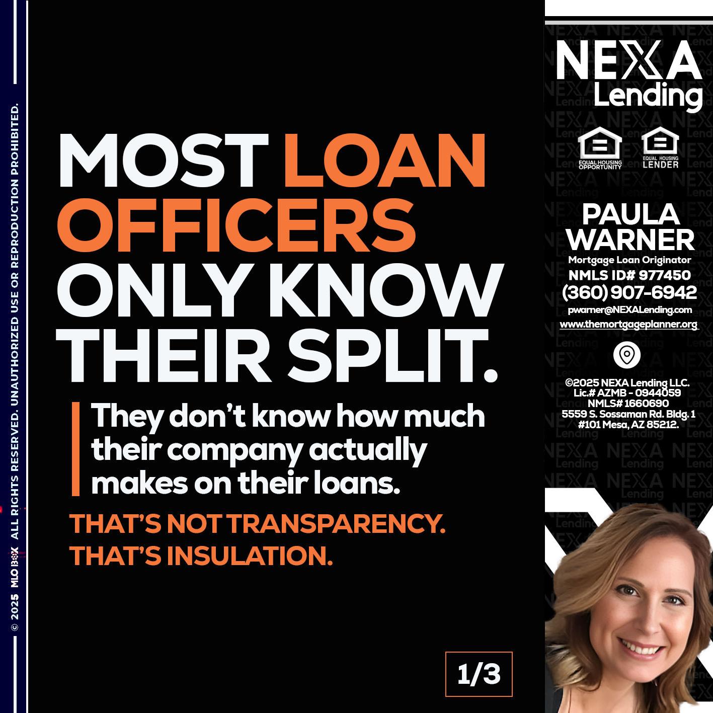 1 OF 3 - Paula Warner -Mortgage Loan Originator