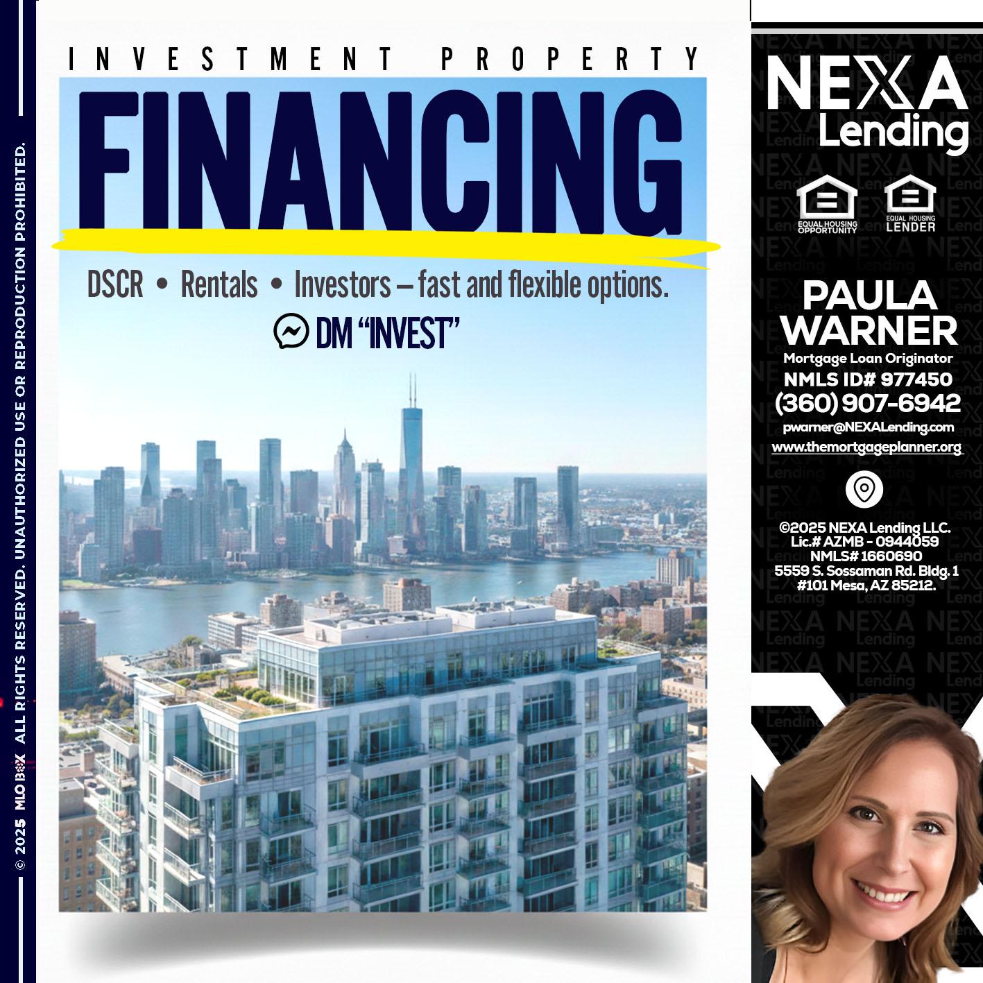 FINANCING - Paula Warner -Mortgage Loan Originator