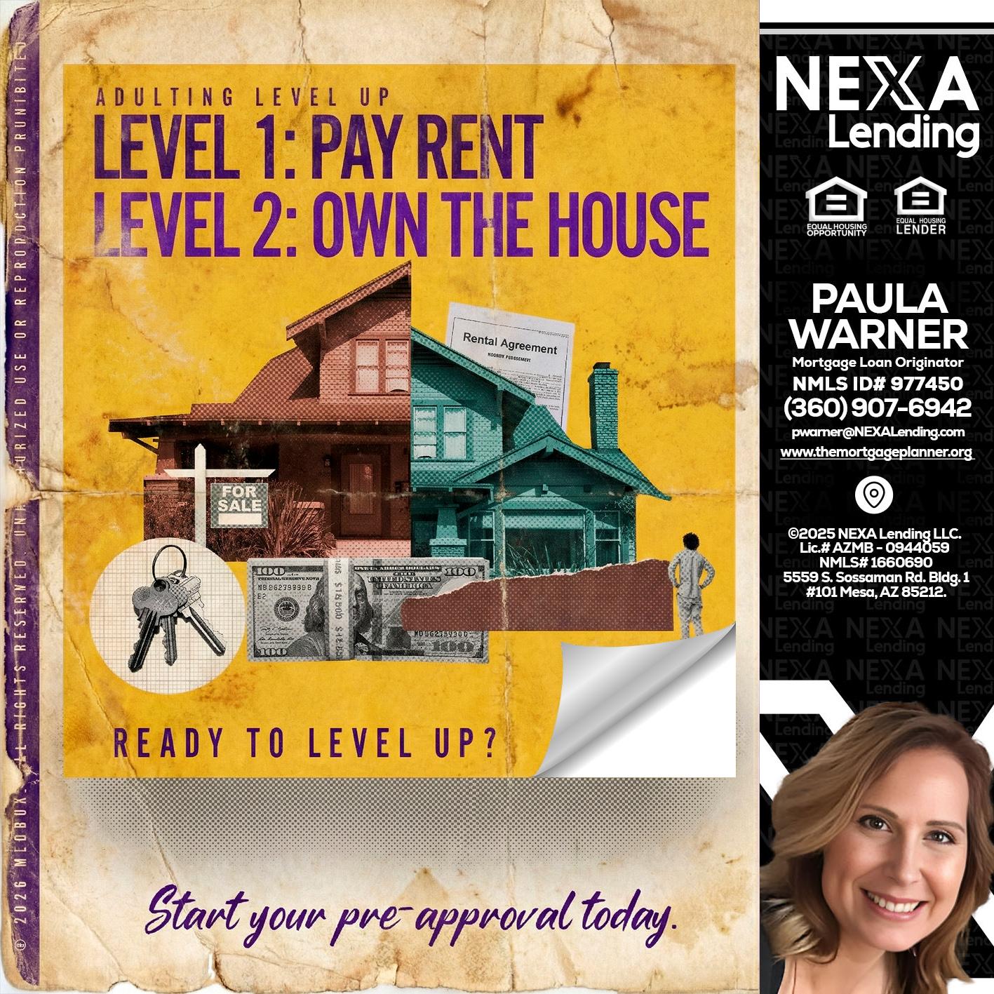 LEVEL 1 - Paula Warner -Mortgage Loan Originator