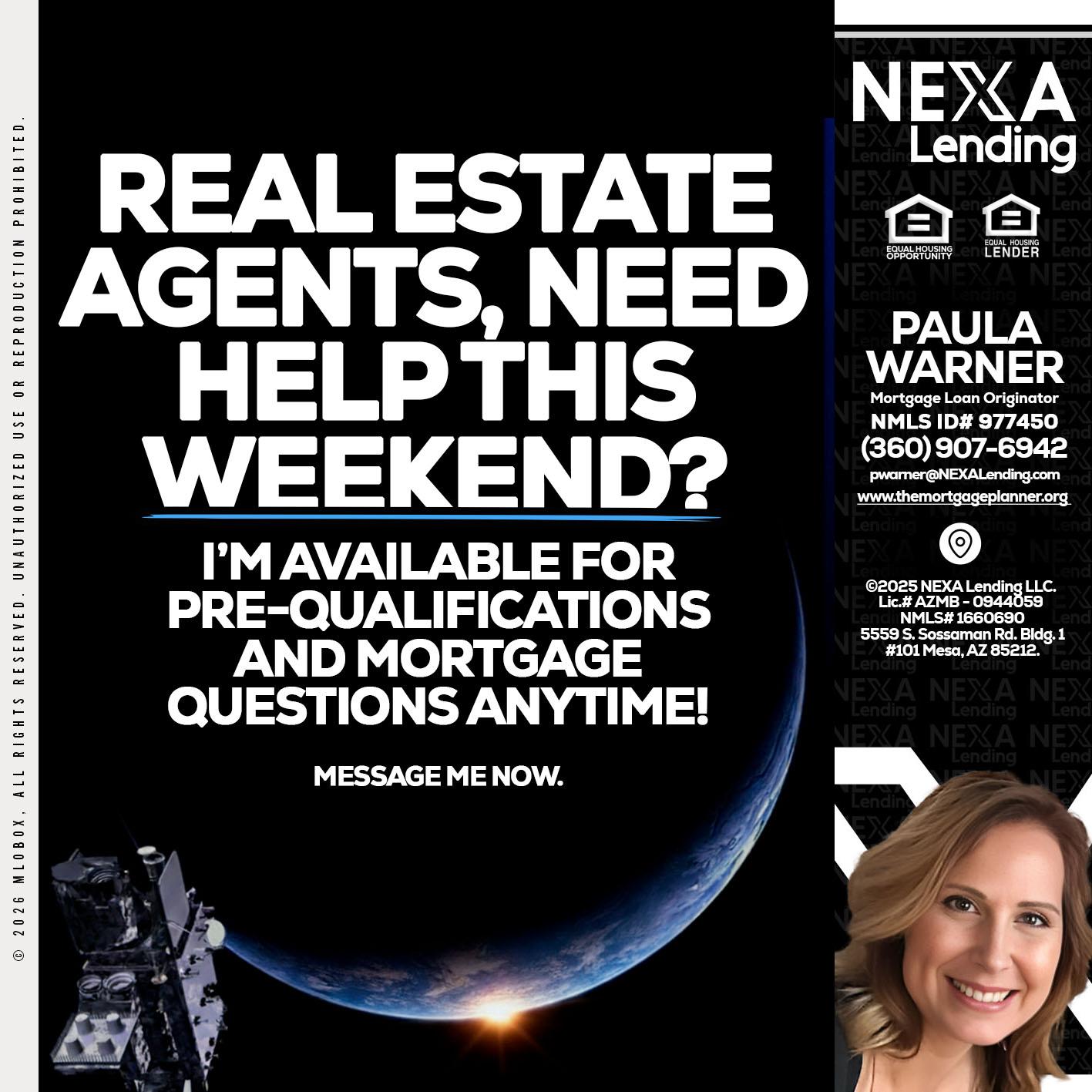 REAL ESTATE AGENTS - Paula Warner -Mortgage Loan Originator