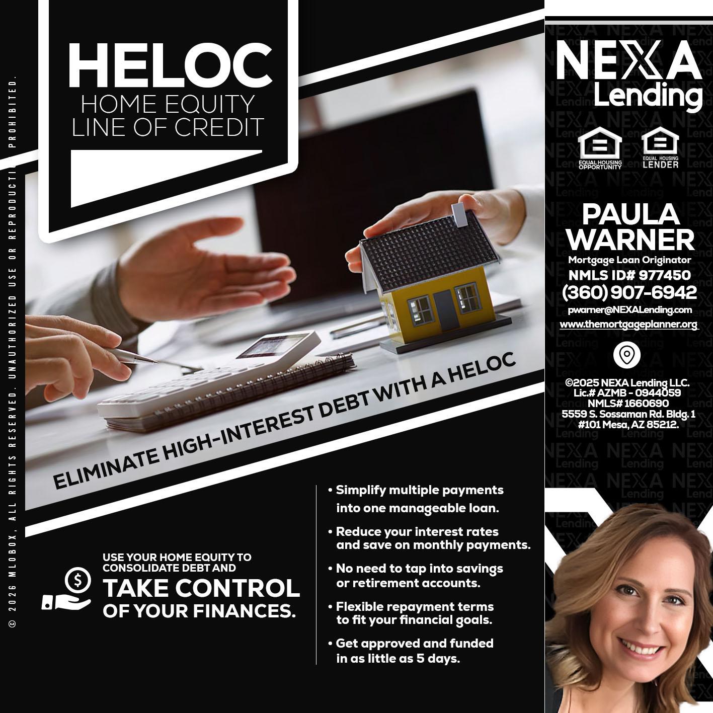 HELOC - Paula Warner -Mortgage Loan Originator