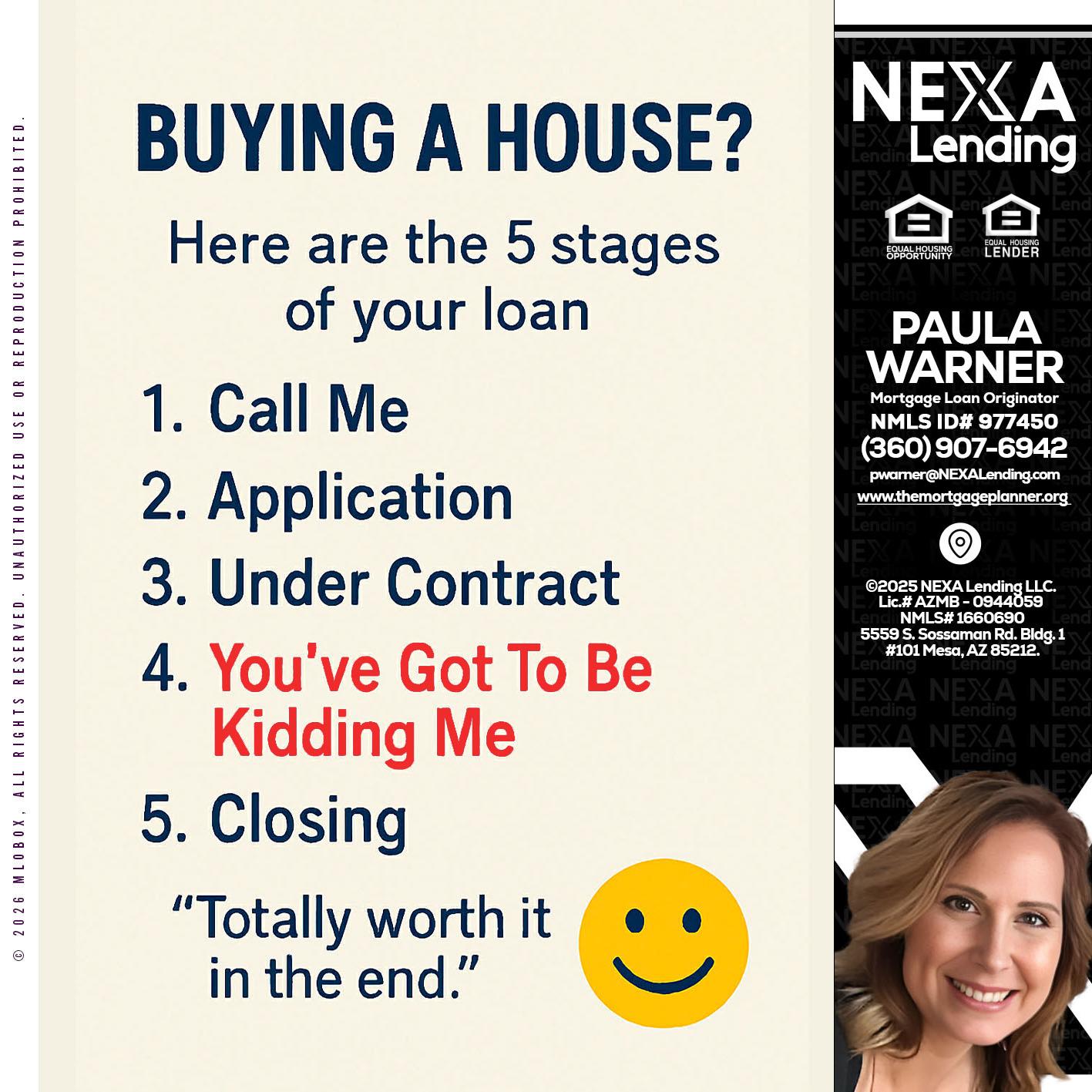 BUYING A HOUSE - Paula Warner -Mortgage Loan Originator