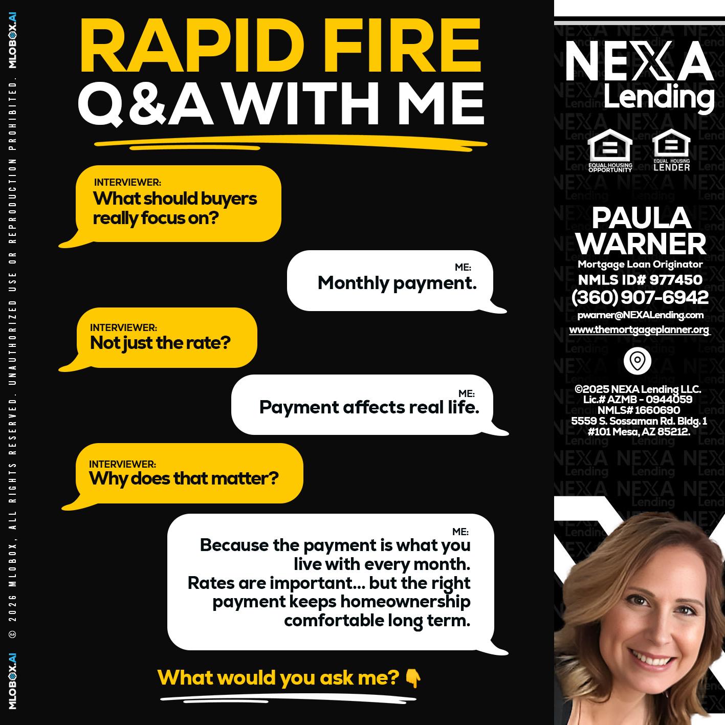 RAPID FIRE Q&A - Paula Warner -Mortgage Loan Originator