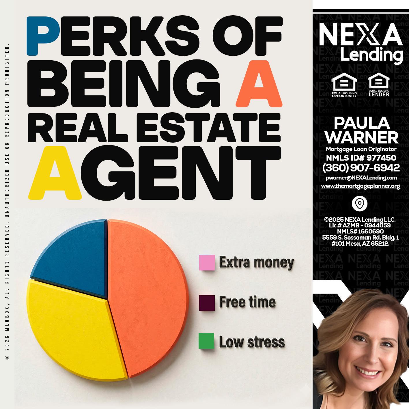 PERKS OF BEING - Paula Warner -Mortgage Loan Originator