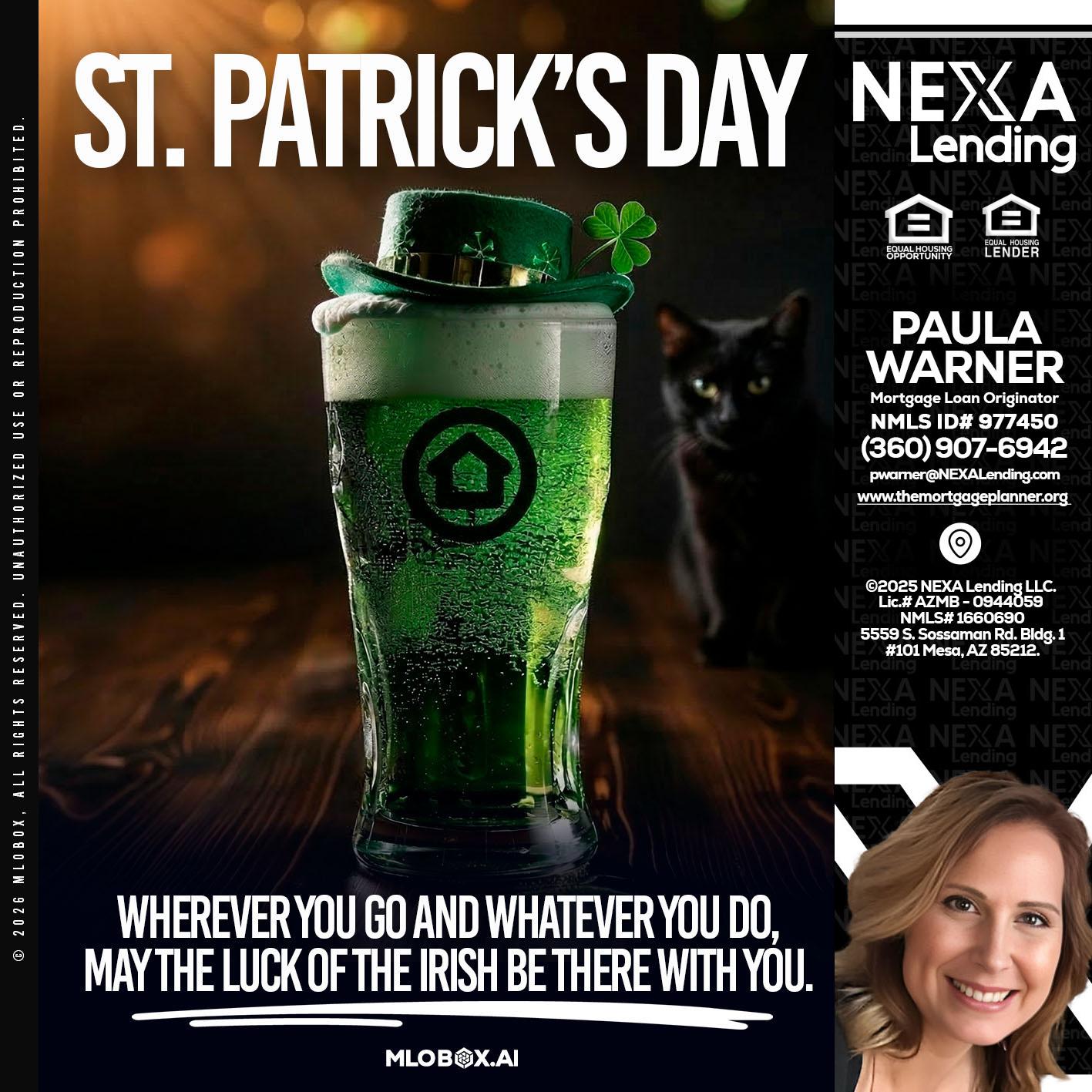 st. Patricks day - Paula Warner -Mortgage Loan Originator