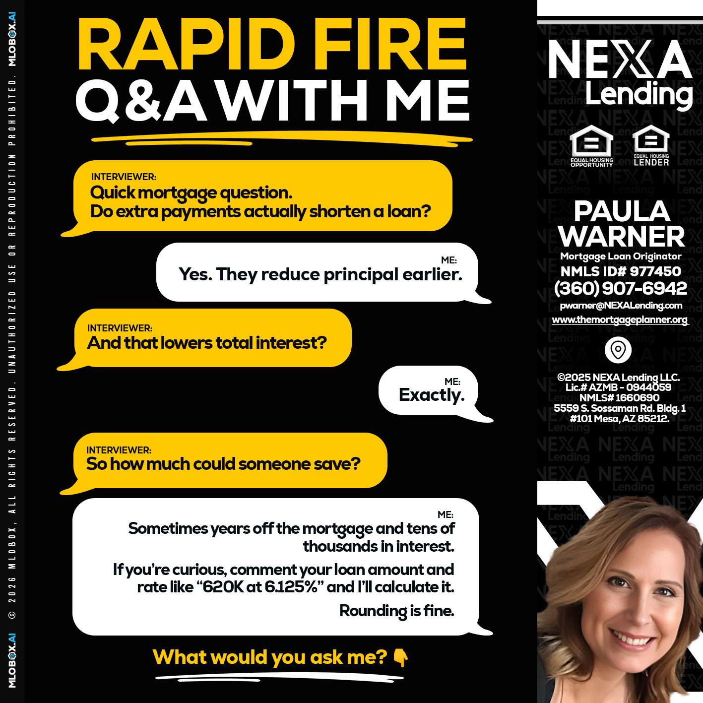 RAPID FIRE QA - Paula Warner -Mortgage Loan Originator
