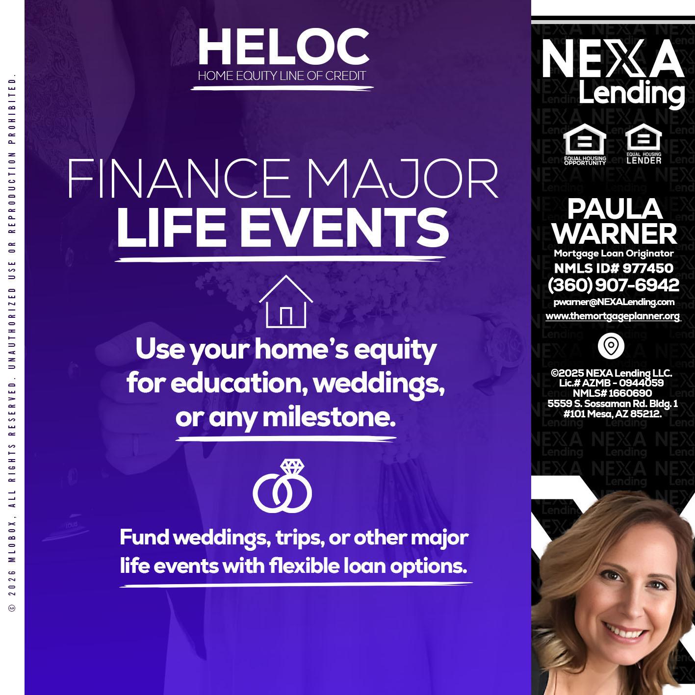HELOC - Paula Warner -Mortgage Loan Originator