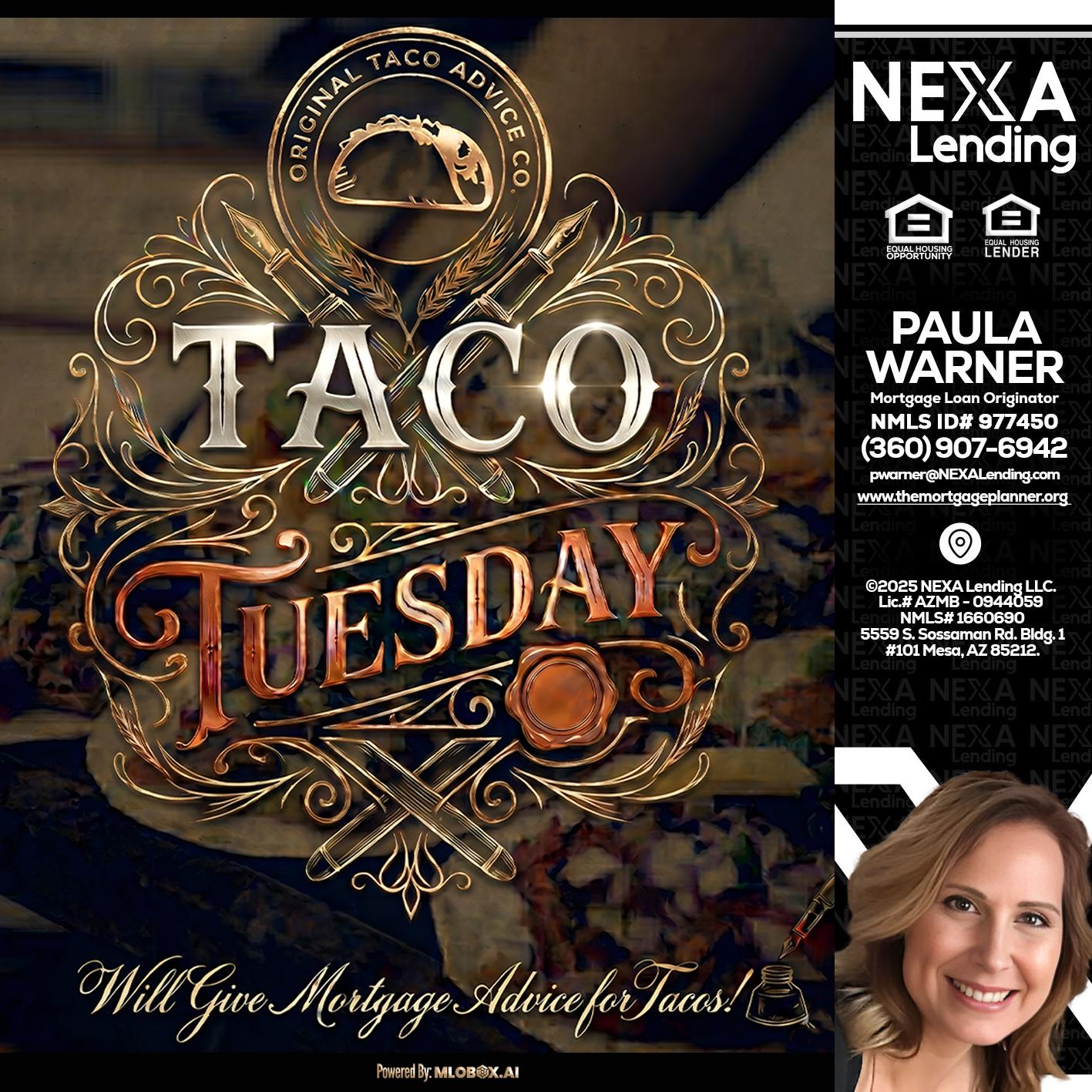 Taco Tuesday - Paula Warner -Mortgage Loan Originator