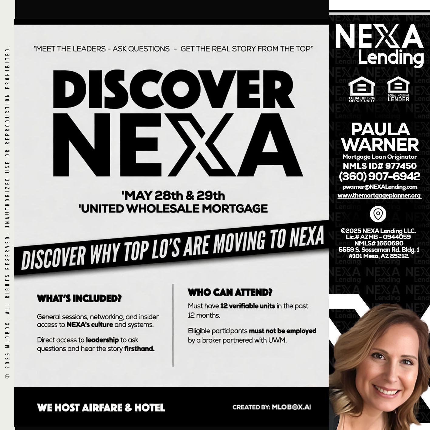 DISCOVER NEXA - Paula Warner -Mortgage Loan Originator