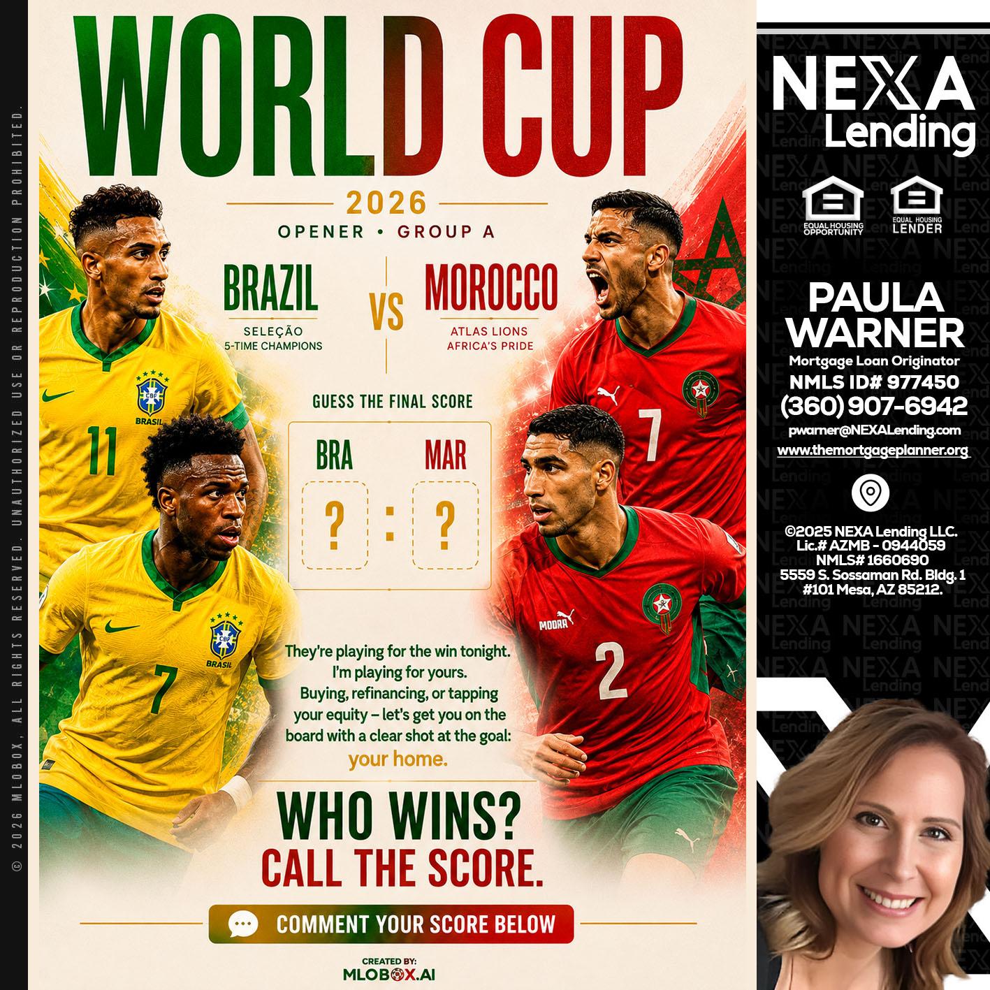 WORLD CUP - Paula Warner -Mortgage Loan Originator