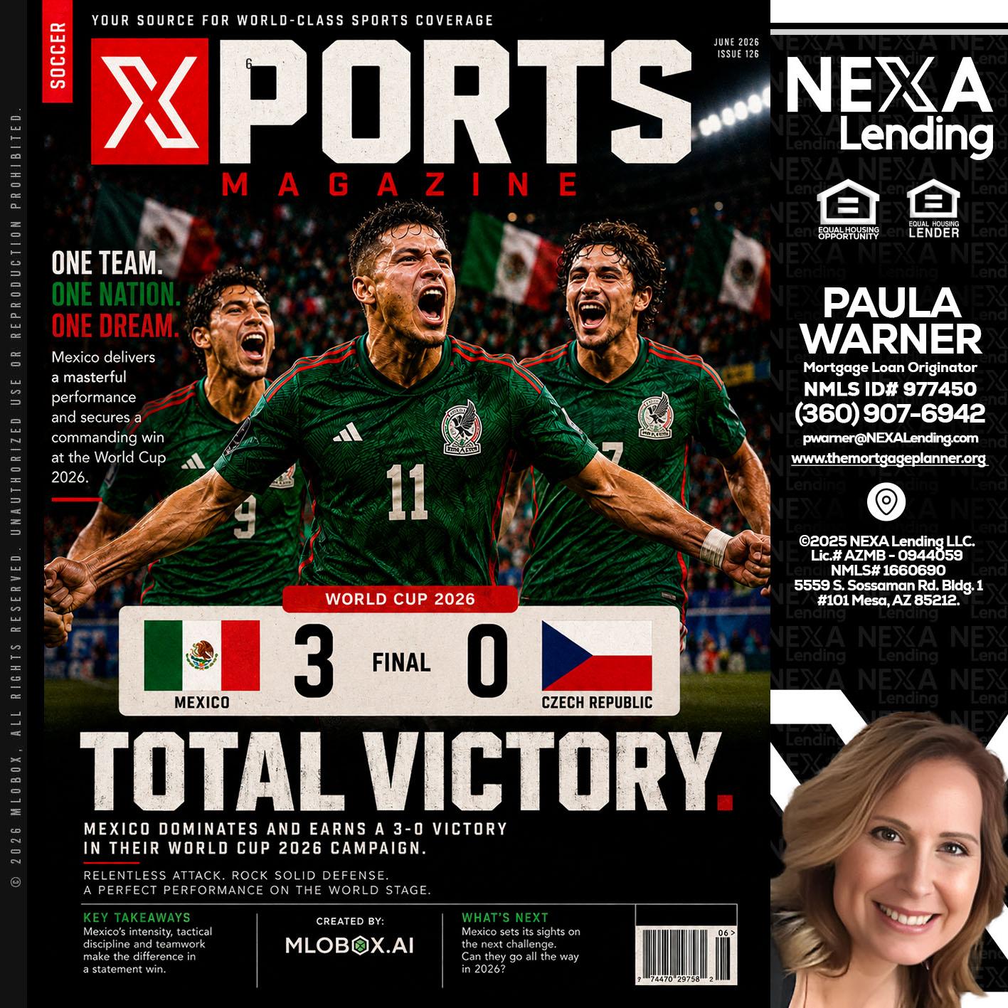 World Cup 2026 MEX 1-0 CZECH - Paula Warner -Mortgage Loan Originator