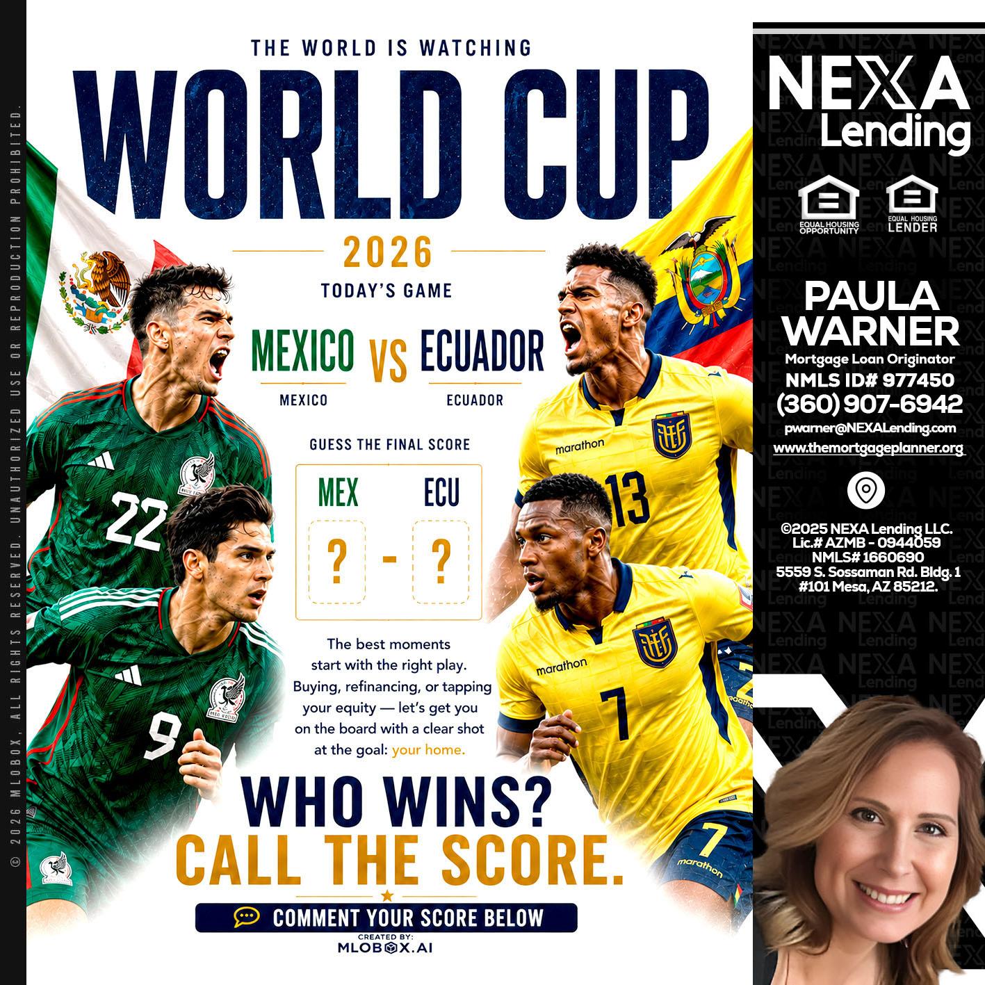 WORLD CUP 2026 - Paula Warner -Mortgage Loan Originator