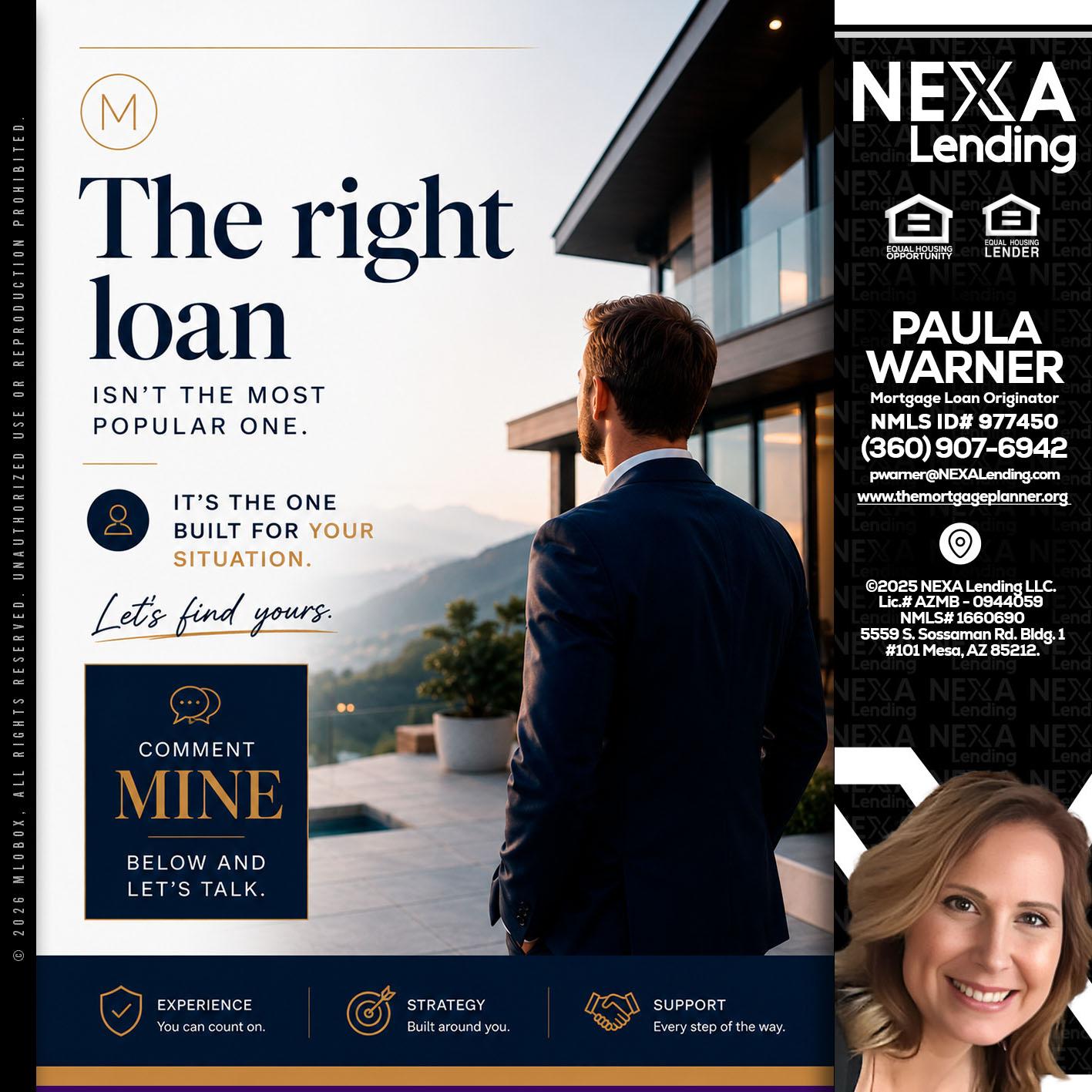 THE RIGHT LOAN - Paula Warner -Mortgage Loan Originator