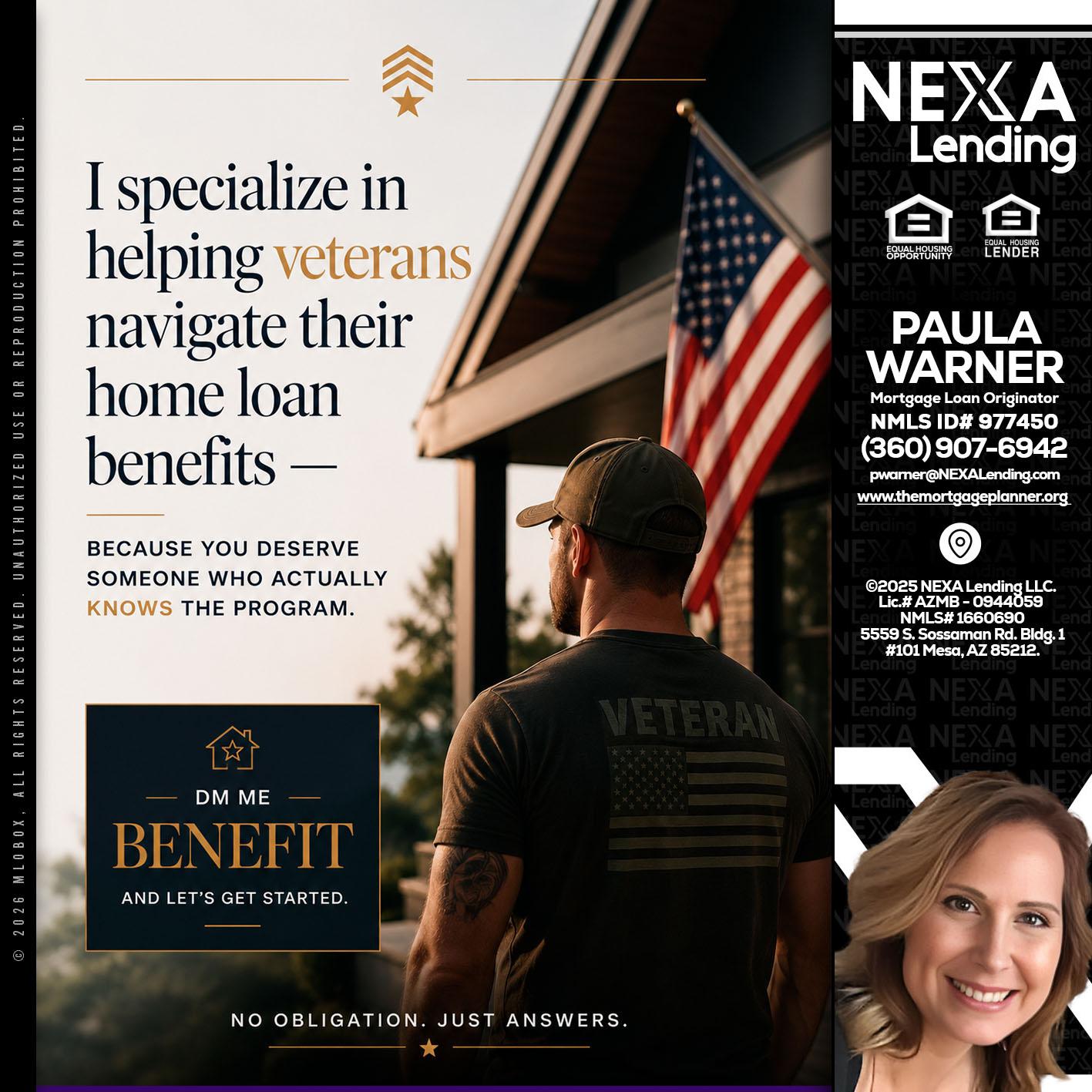 I SPECIALIZE - Paula Warner -Mortgage Loan Originator