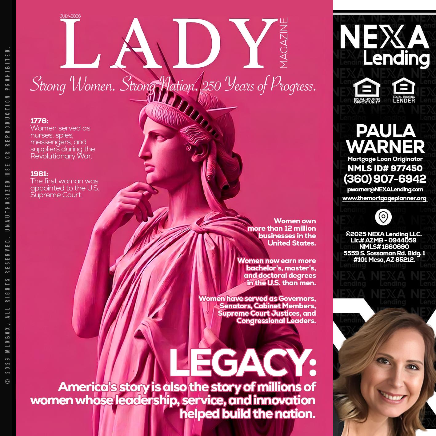 LADY LIBERTY! - Paula Warner -Mortgage Loan Originator