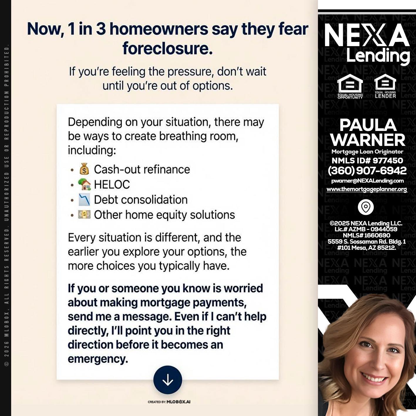 NOW, 1 IN 3 - Paula Warner -Mortgage Loan Originator